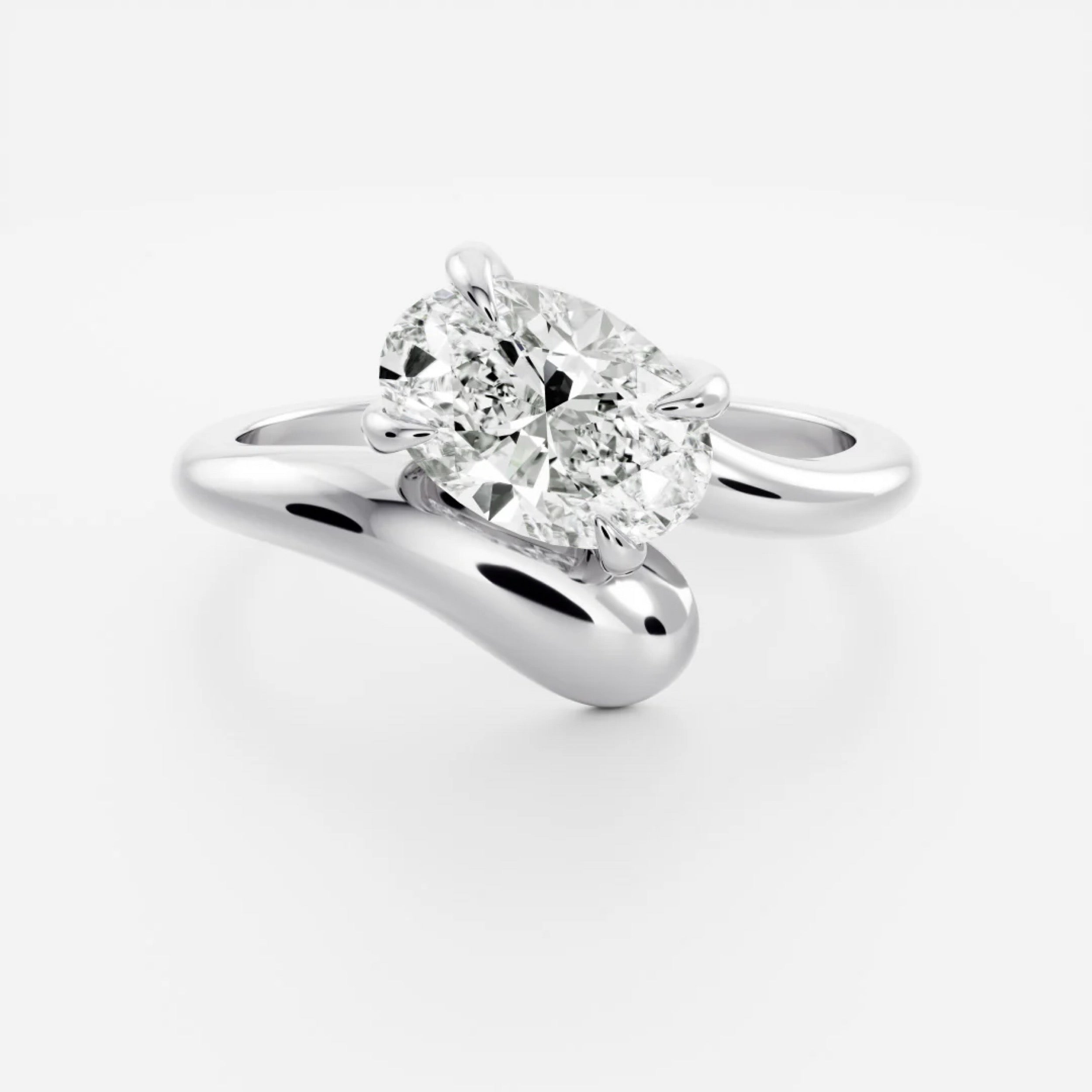 2.0 - 4.0 CT Oval Lab Grown Diamond Wrap Engagement Ring