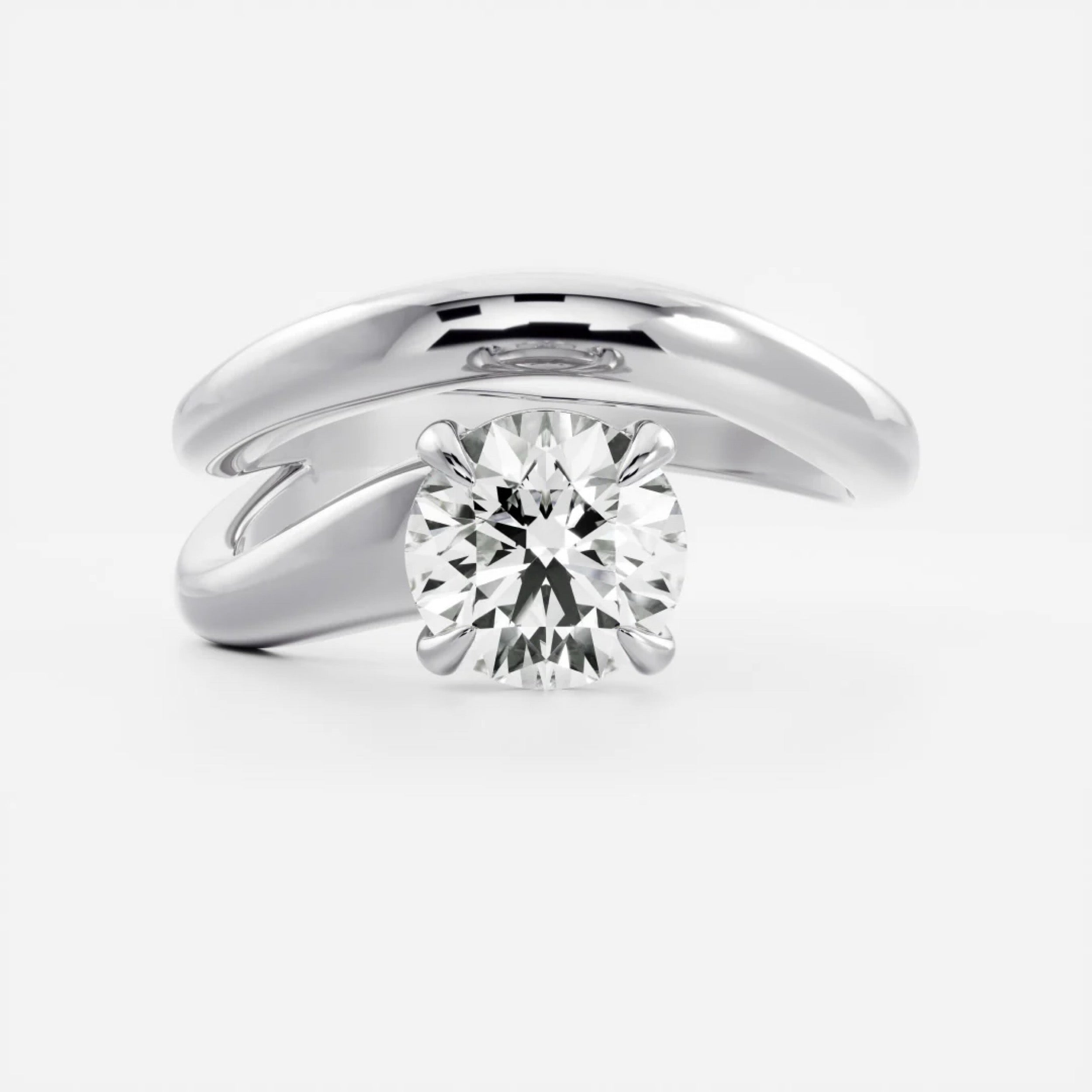 1.5 - 2.5 CT Round Lab Grown Diamond Wrap Engagement Ring