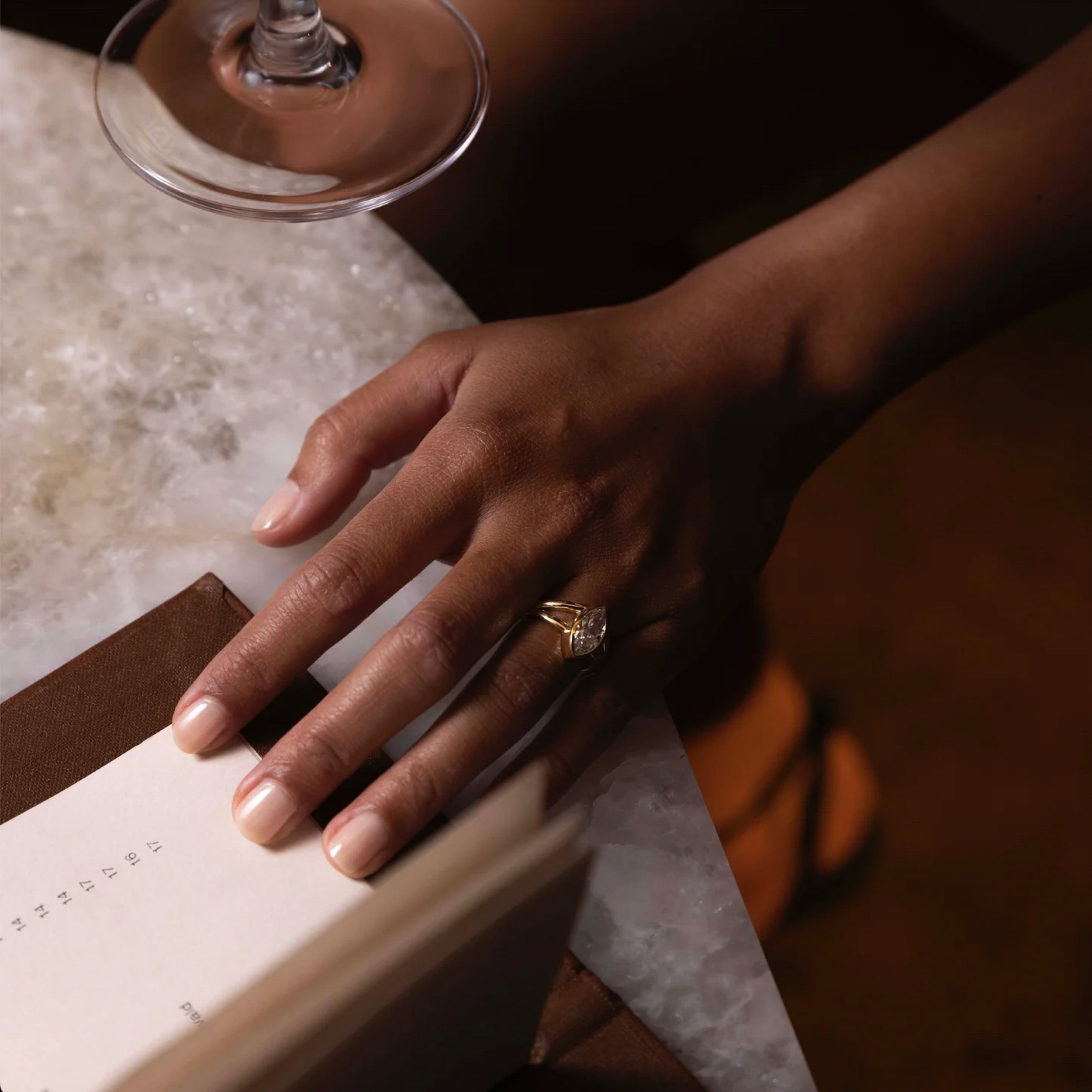 2.0 - 4.0 CT Marquise Lab Grown Diamond Bezel Split Engagement Ring