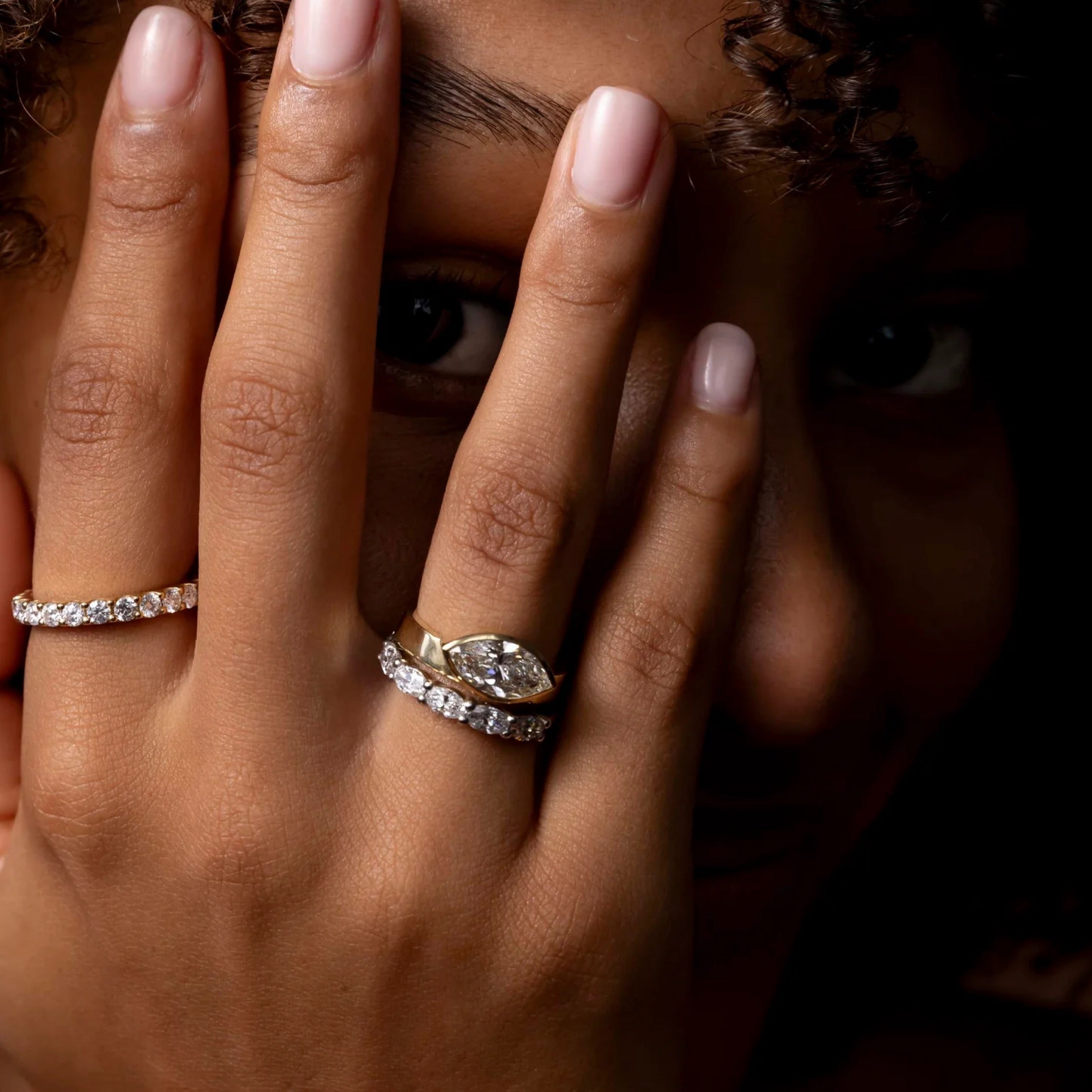 2.0 - 4.0 CT East West Marquise Lab Grown Diamond Bezel Engagement Ring