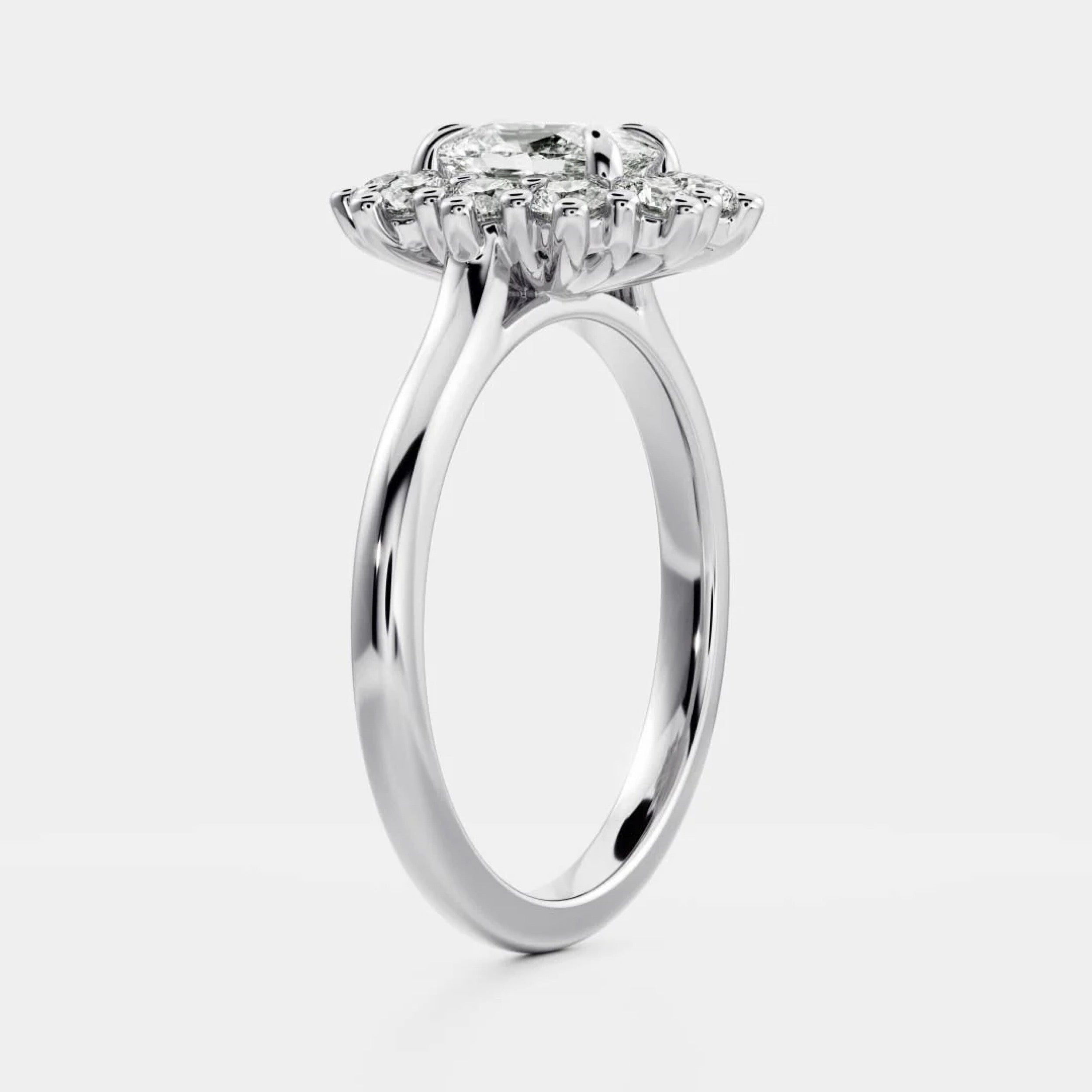 1.5 - 2.5 CT Elongated Cushion Lab Grown Diamond Antique Halo Engagement Ring