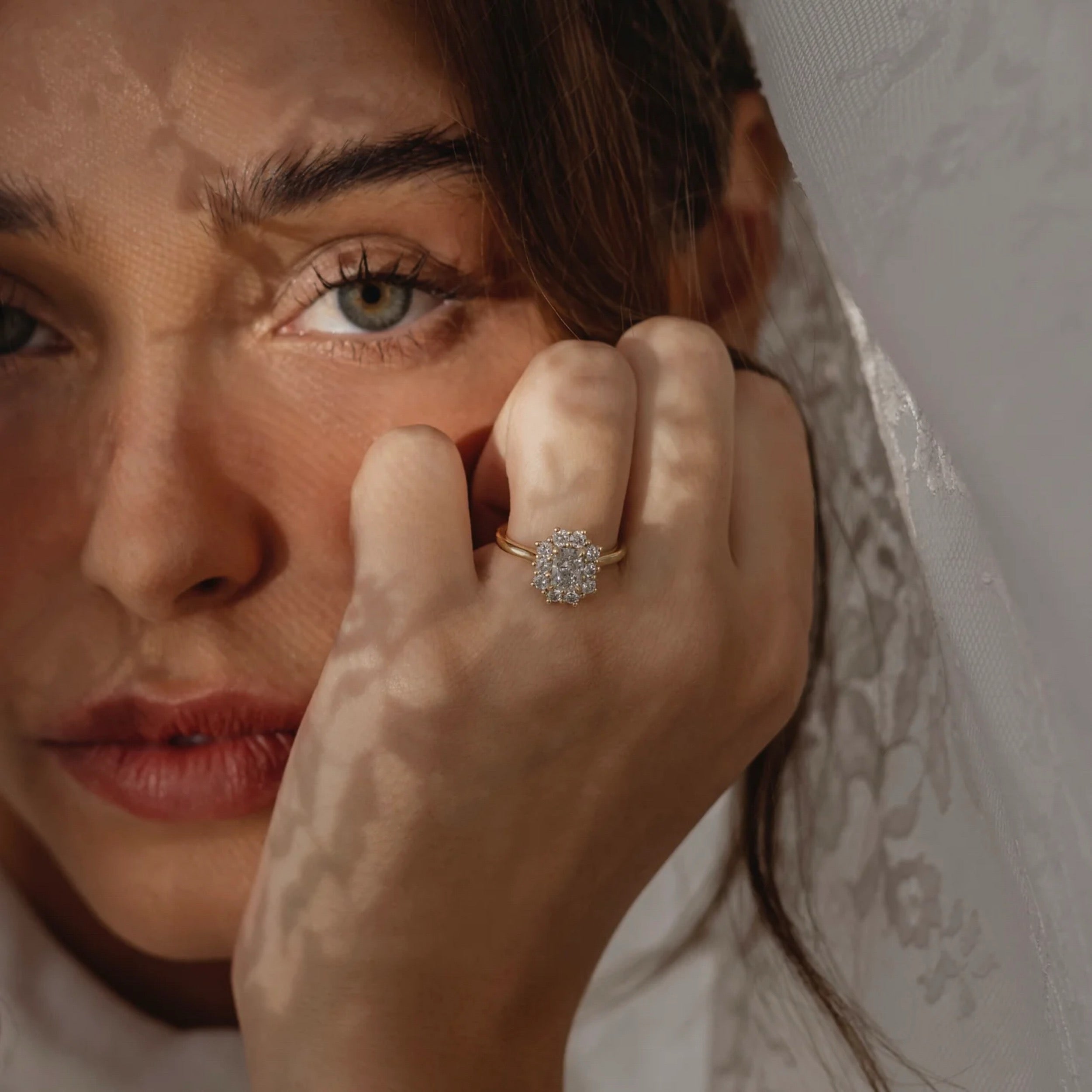 1.5 - 2.5 CT Radiant Lab Grown Diamond Antique Halo Engagement Ring