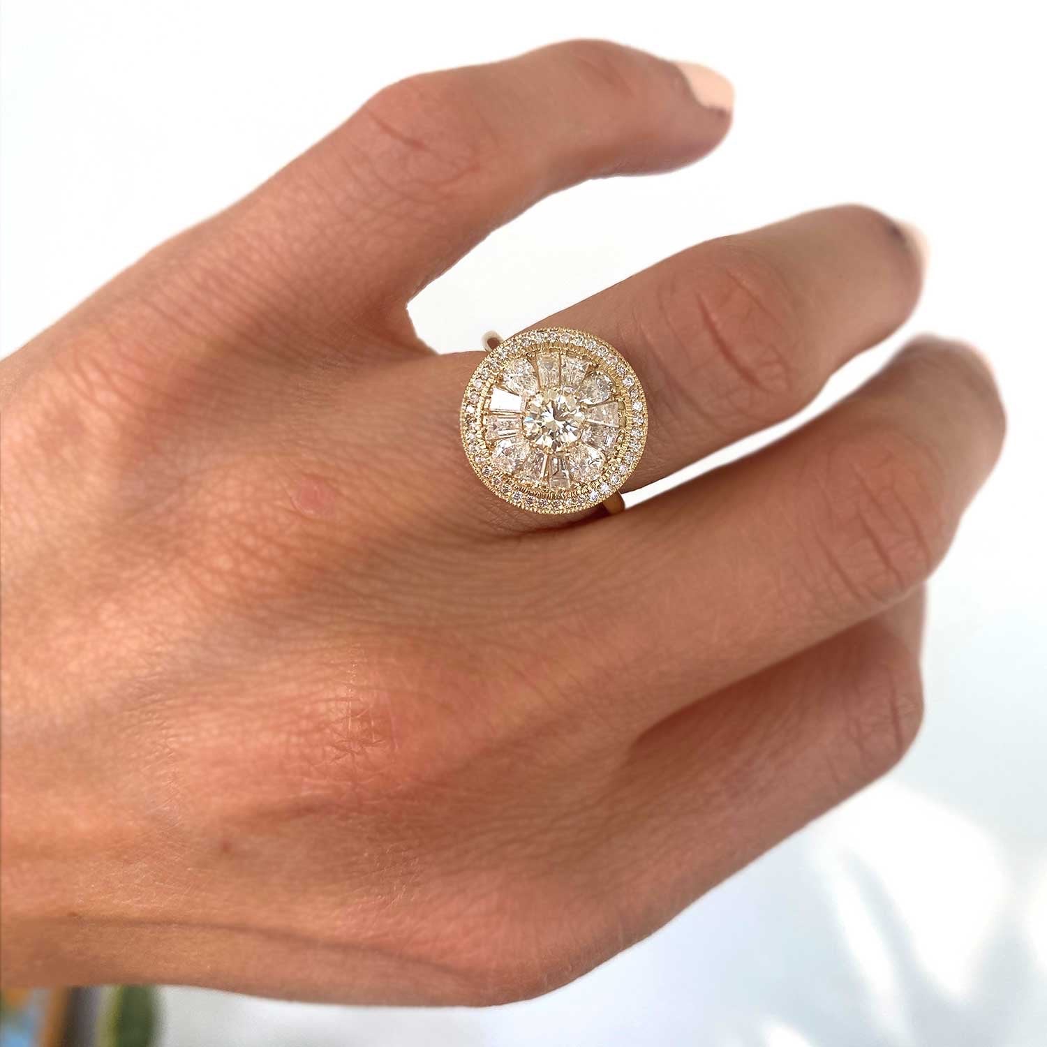 0.38 CT Round Shape Lab Grown Vintage Engagement Ring