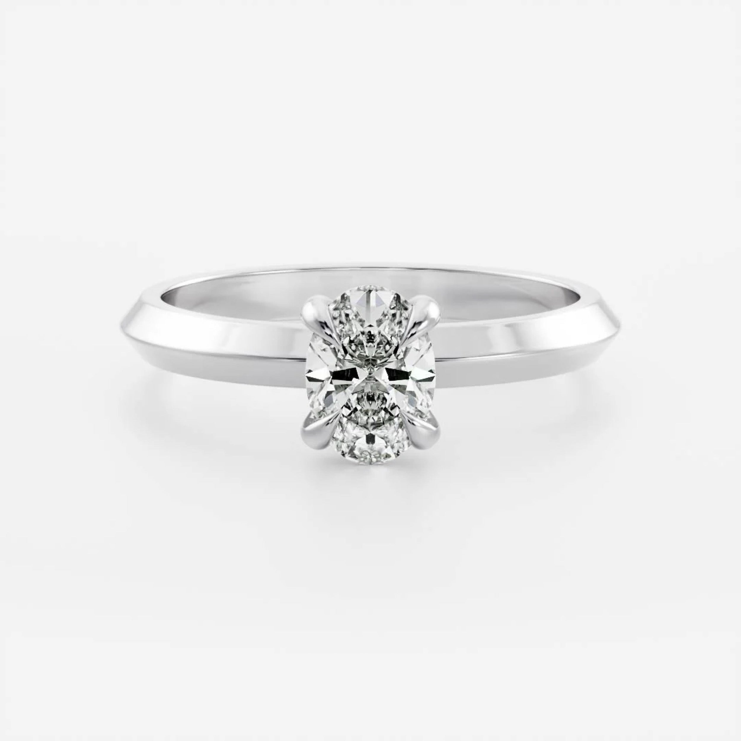 1.0 - 3.0 CT Oval Lab Grown Diamond Solitaire Engagement Ring