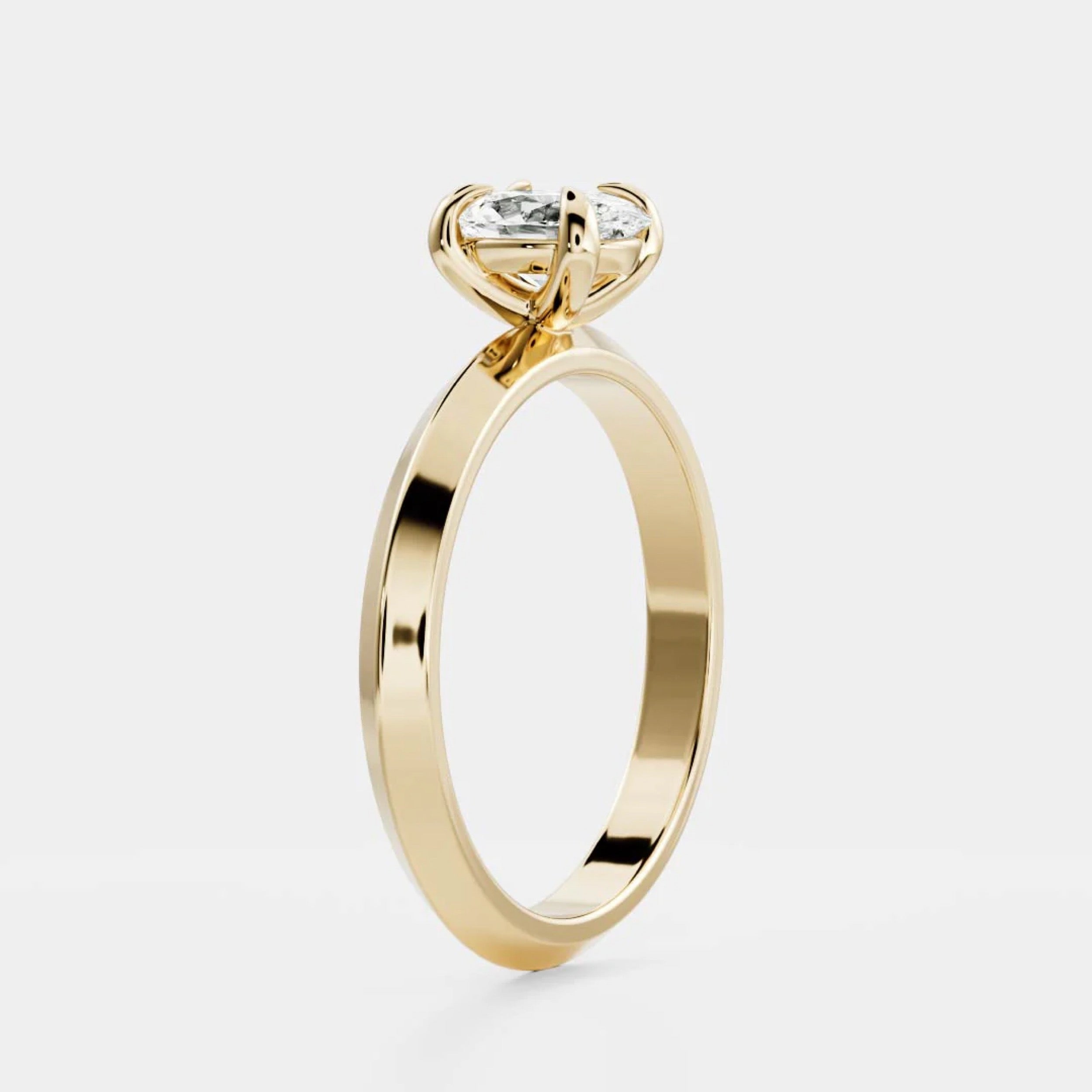 1.0 - 3.0 CT Oval Lab Grown Diamond Solitaire Engagement Ring