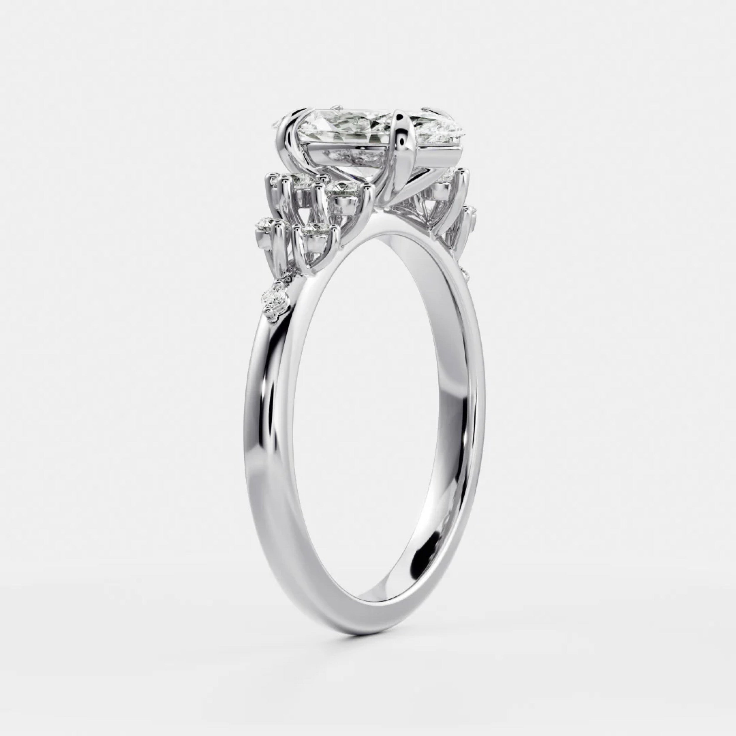 2.0 - 4.0 CT Marquise Lab Grown Diamond Cluster Engagement Ring