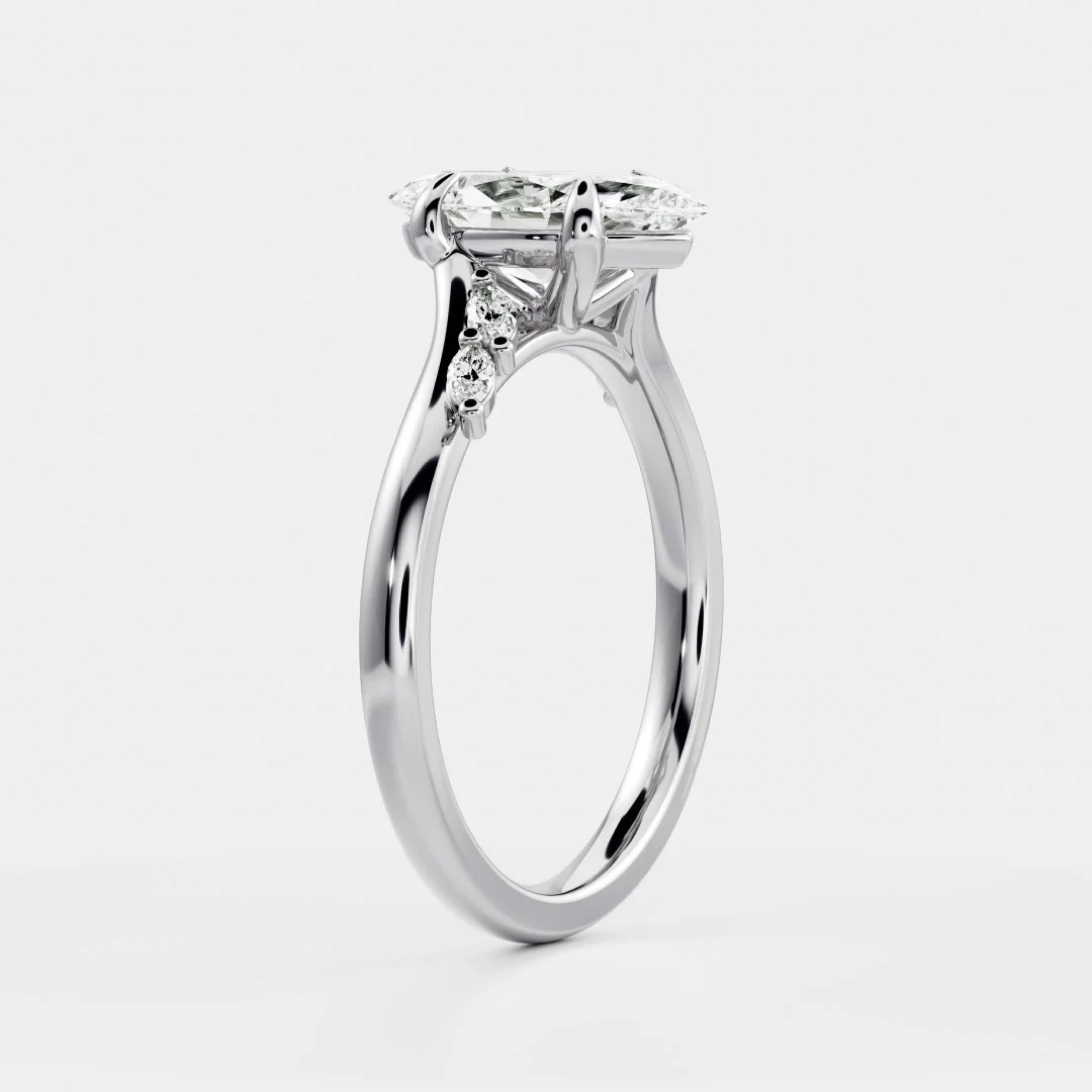 2.0 - 4.0 CT Marquise Lab Grown Diamond Twisted Band Engagement Ring