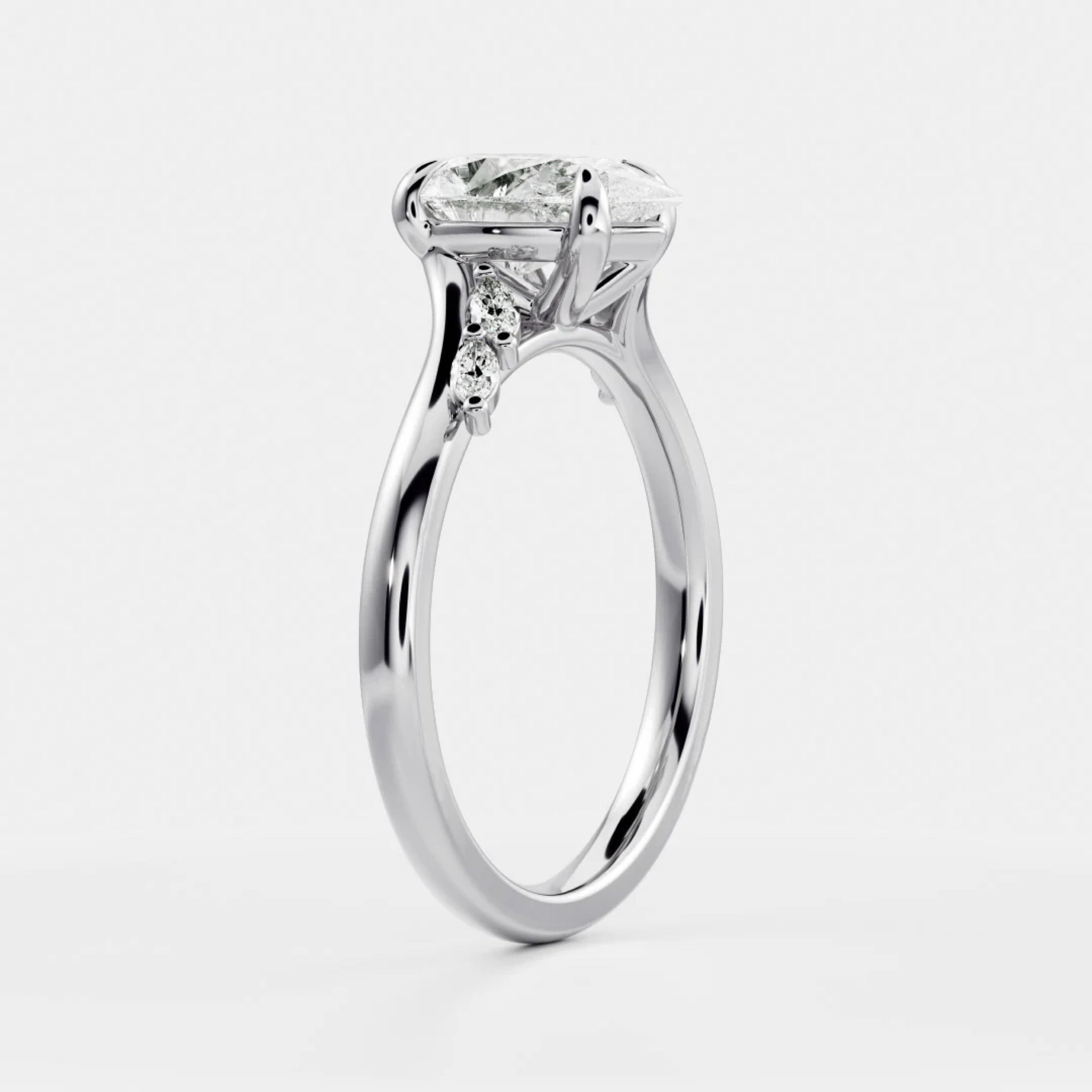 2.0 - 4.0 CT Pear Lab Grown Diamond Twisted Band Engagement Ring