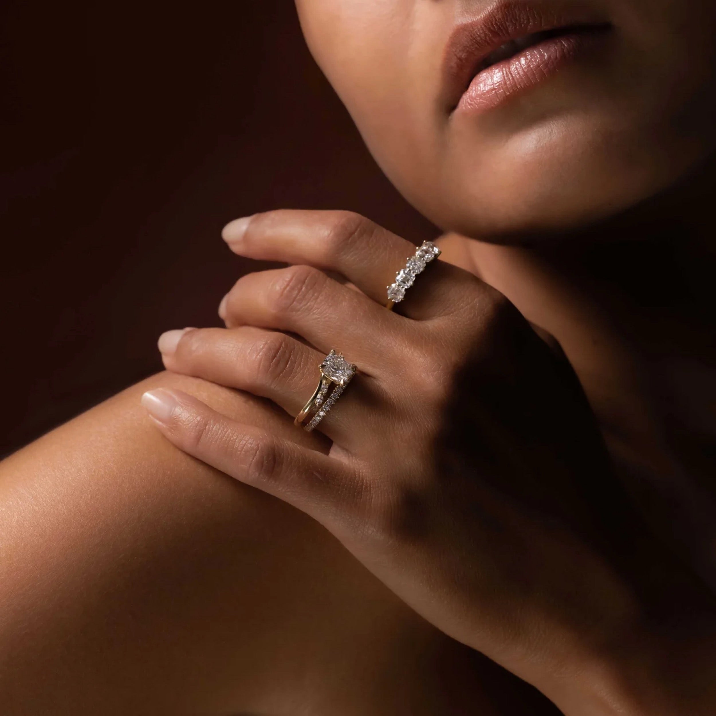 2.0 - 4.0 CT Elongated Cushion Lab Grown Diamond Twisted Band Engagement Ring