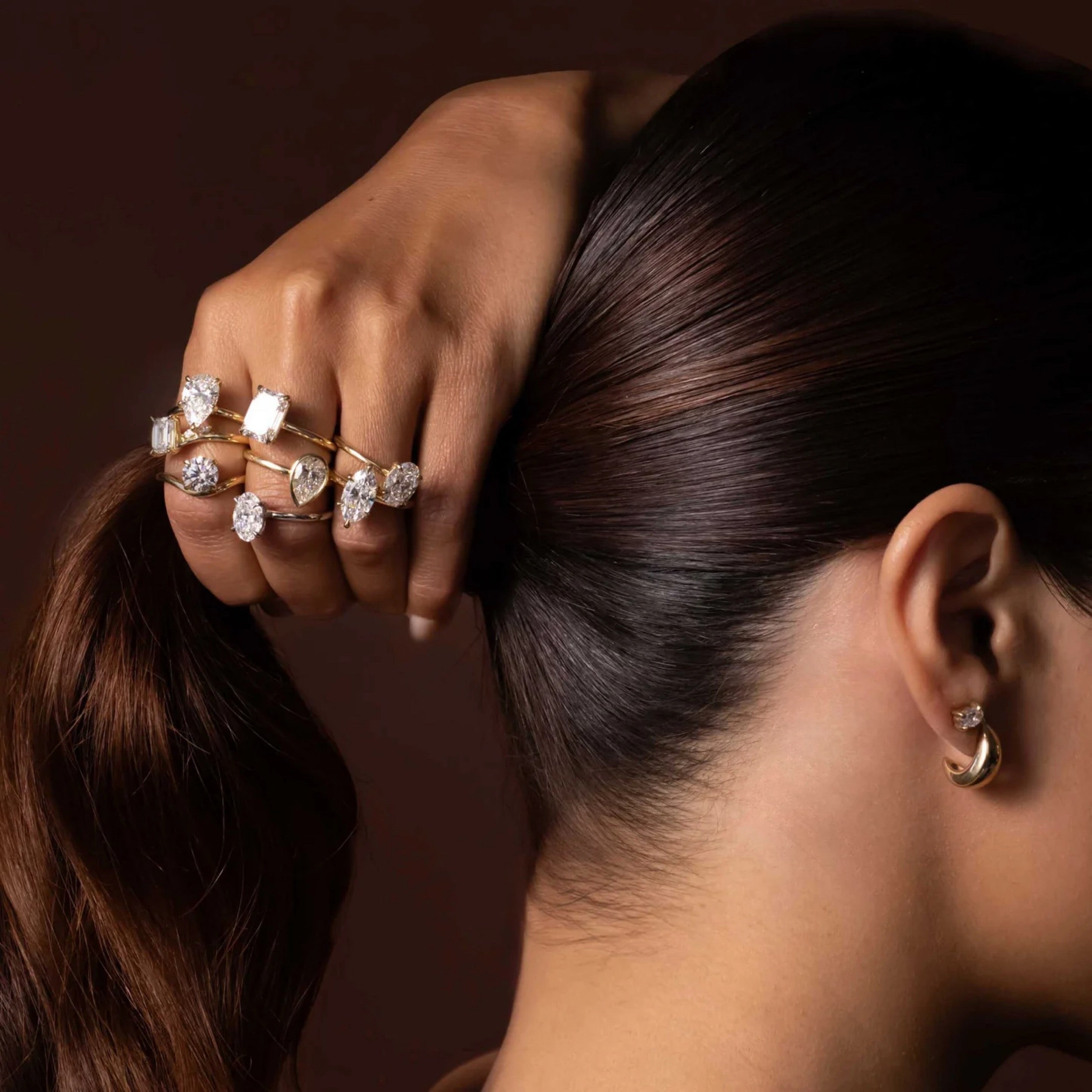 2.0 - 4.0 CT Emerald Lab Grown Diamond Twisted Band Engagement Ring