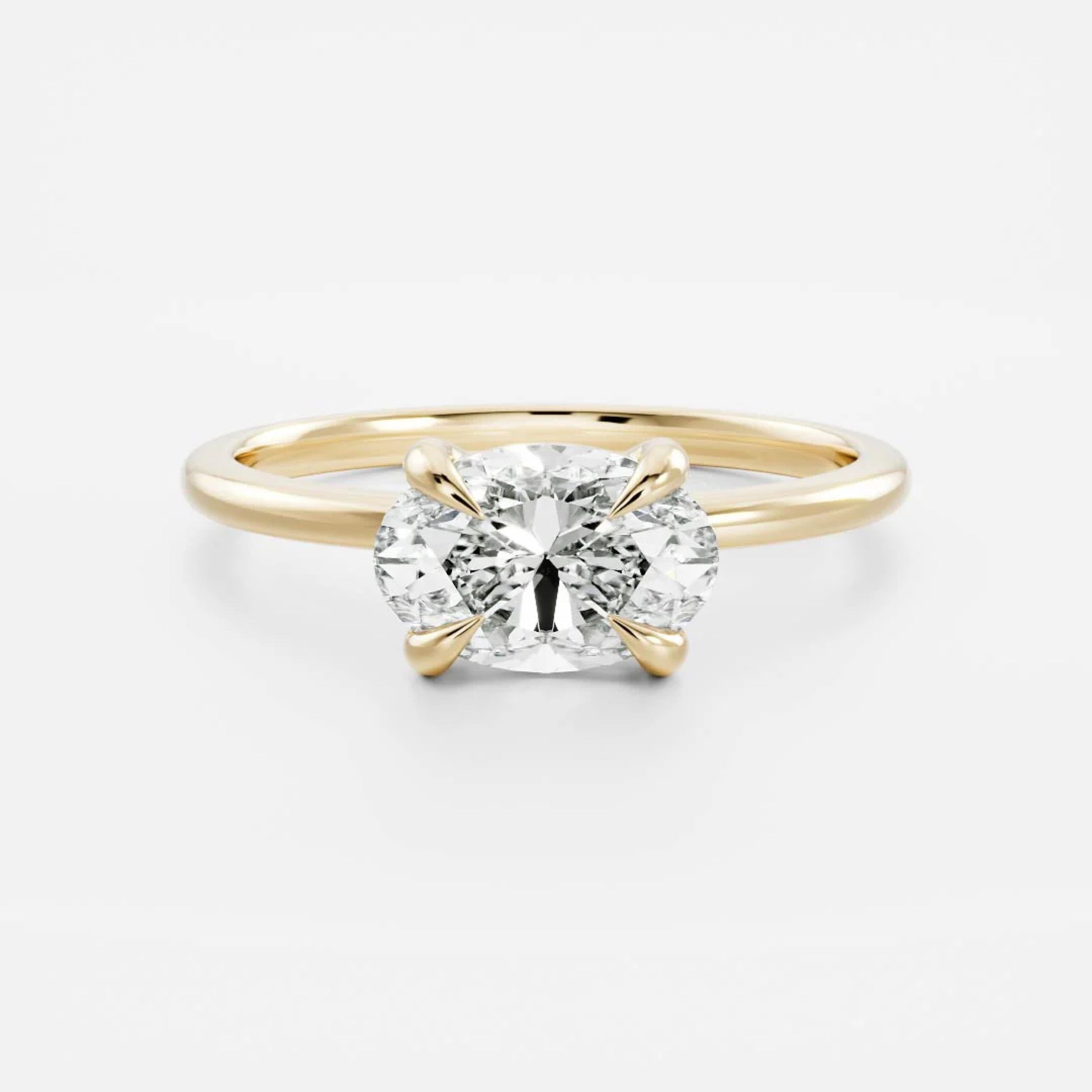 1.5 - 2.5 CT East West Oval Lab Grown Diamond Solitaire Engagement Ring