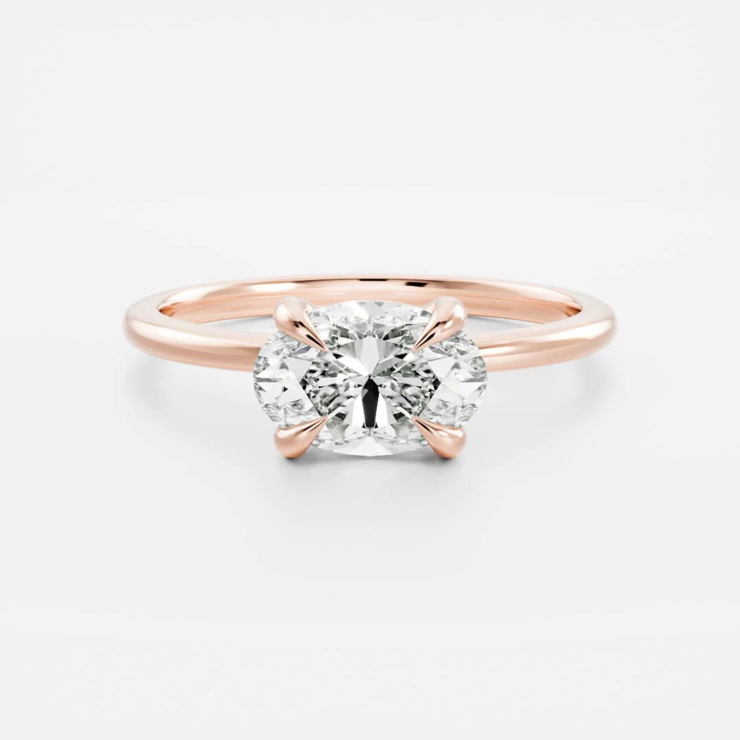 1.5 - 2.5 CT East West Oval Lab Grown Diamond Solitaire Engagement Ring