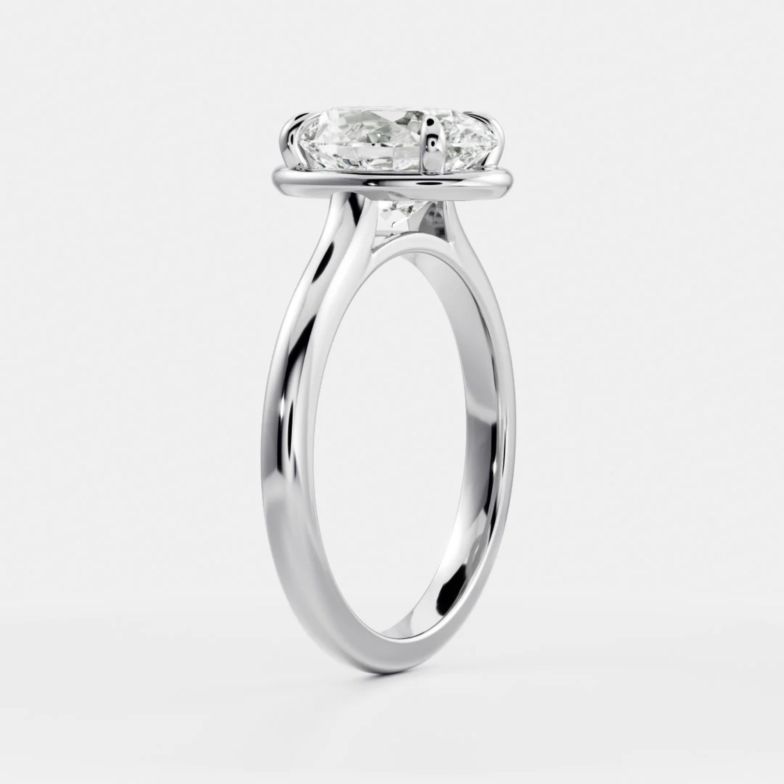 2.0 - 4.0 CT Oval Lab Grown Diamond Solitaire Engagement Ring