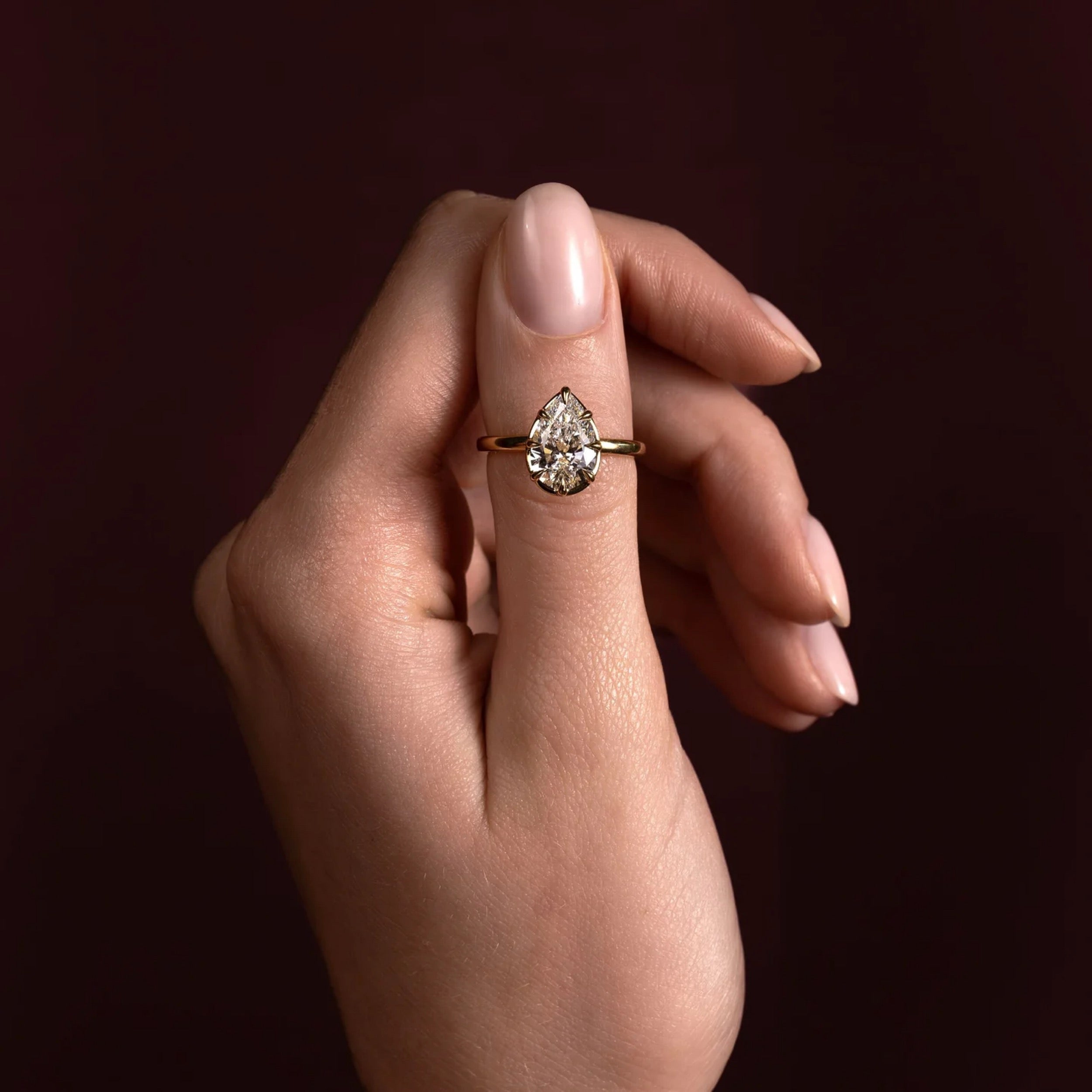 2.0 - 4.0 CT Pear Lab Grown Diamond Solitaire Engagement Ring