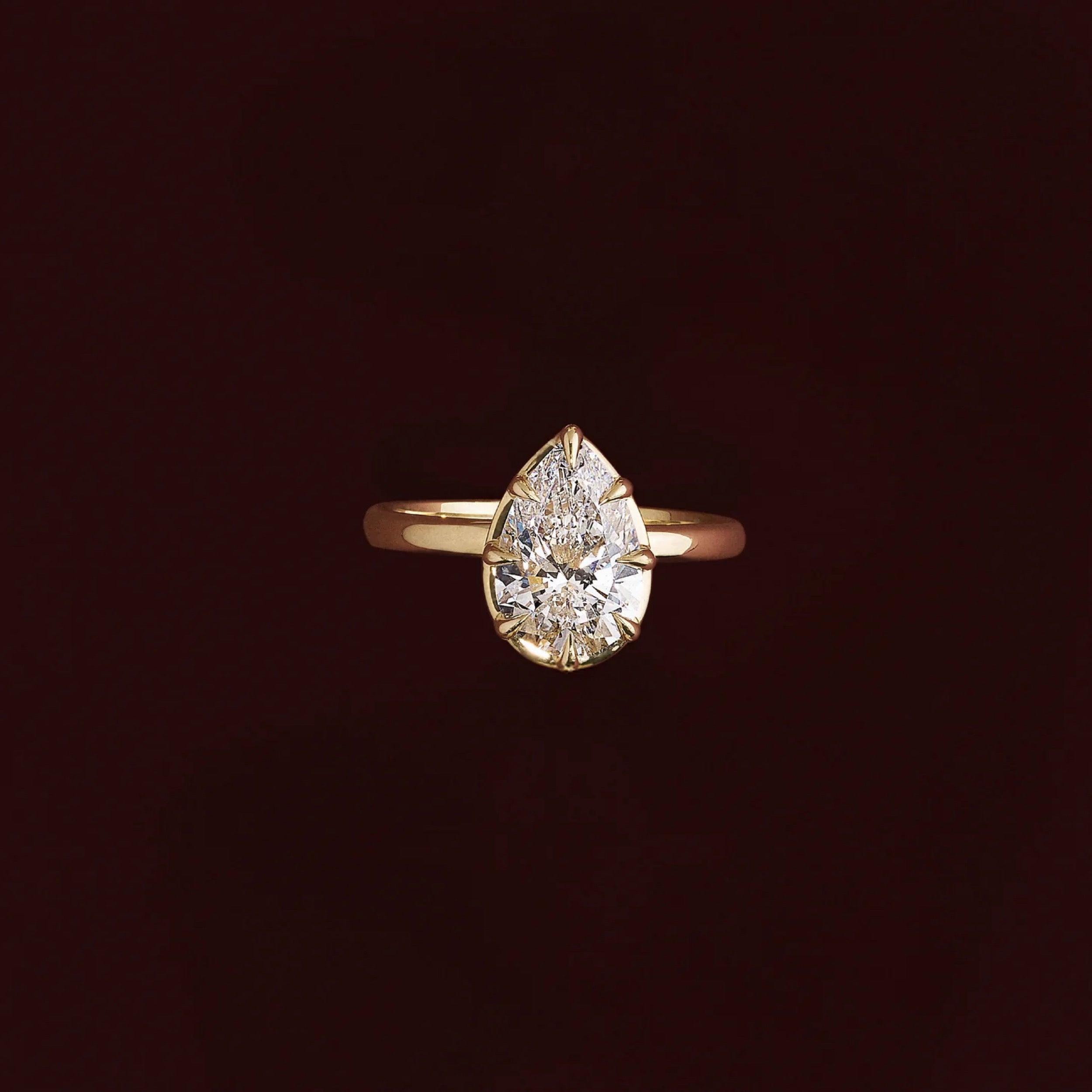 2.0 - 4.0 CT Pear Lab Grown Diamond Solitaire Engagement Ring
