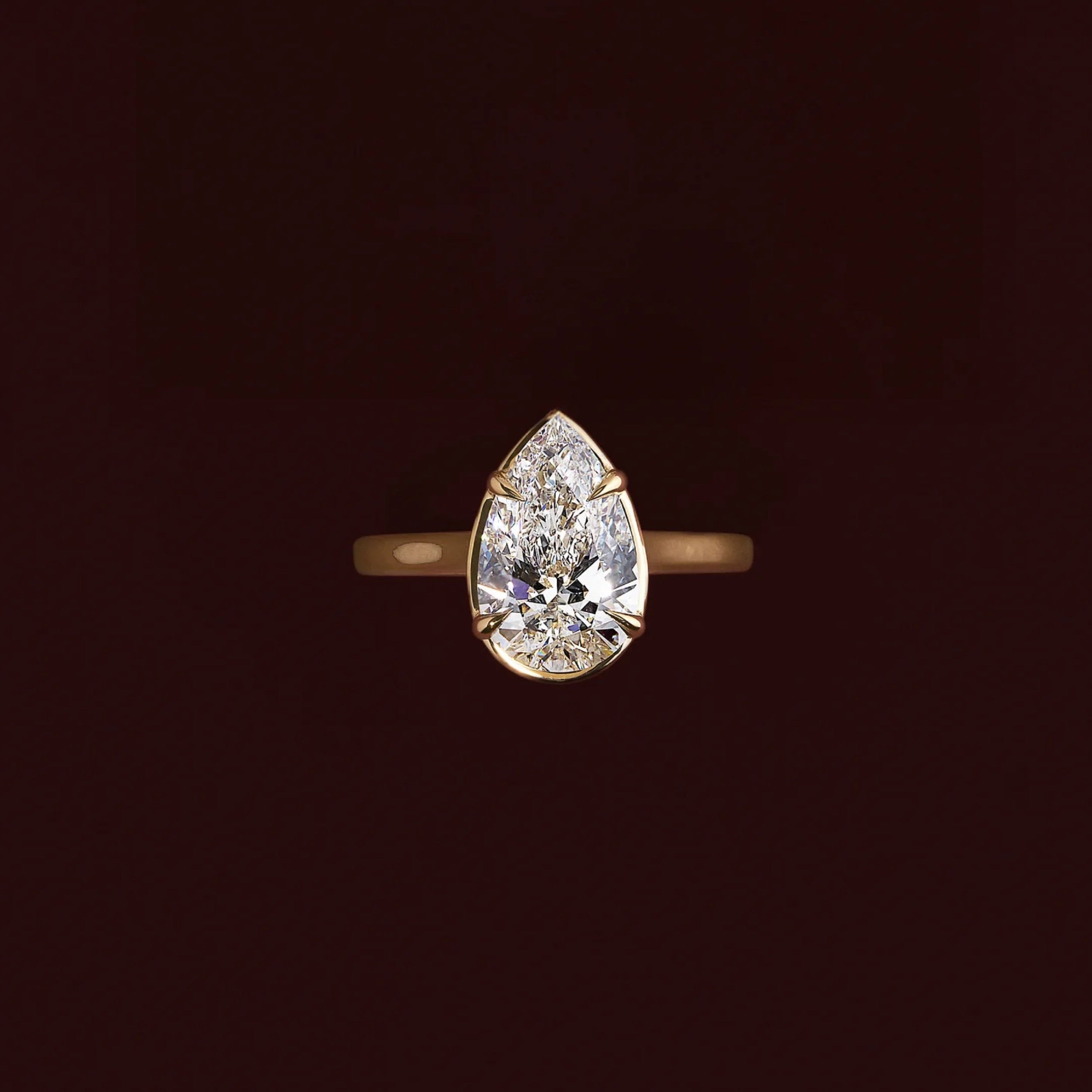 2.0 - 4.0 CT Pear Lab Grown Diamond Solitaire Engagement Ring