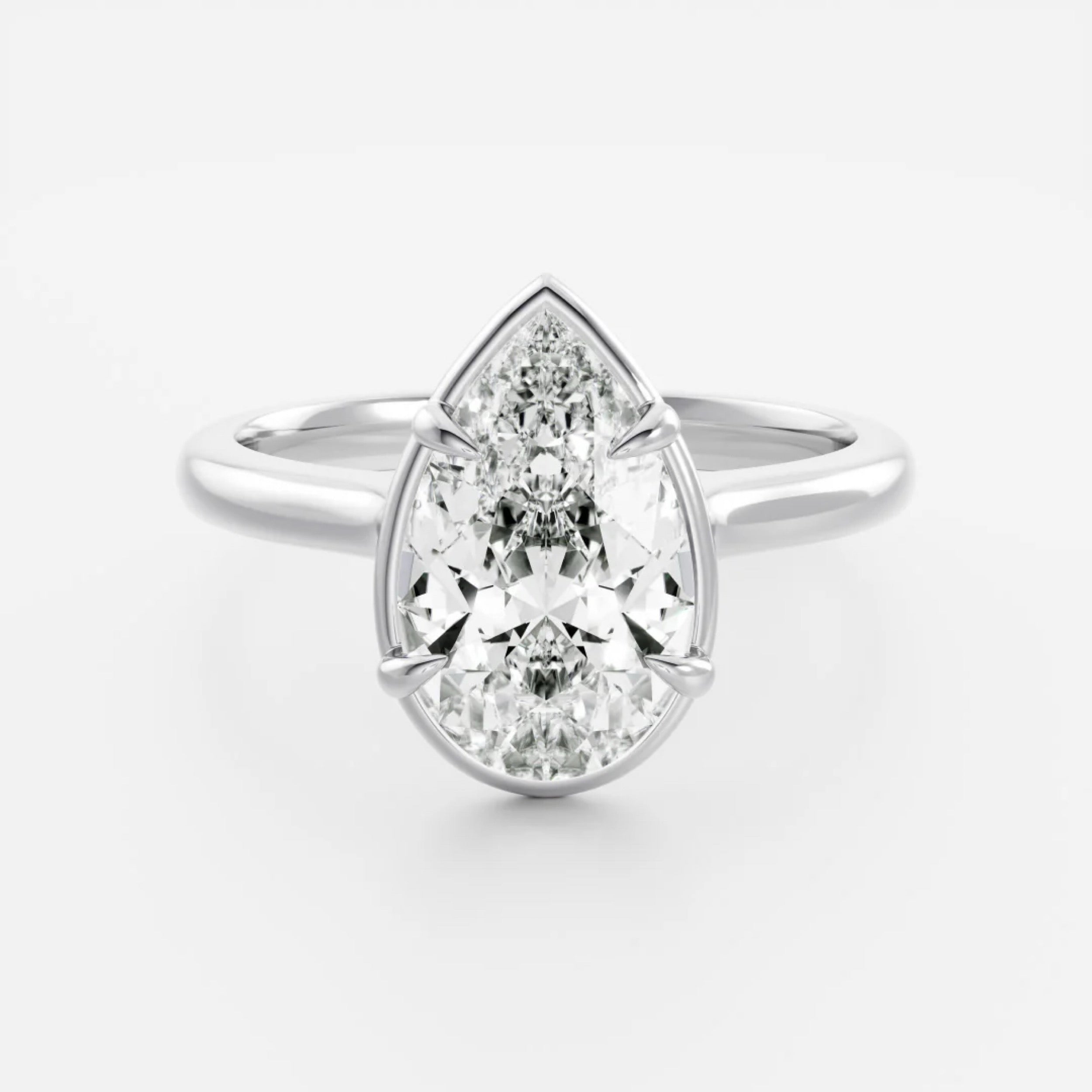 2.0 - 4.0 CT Pear Lab Grown Diamond Solitaire Engagement Ring