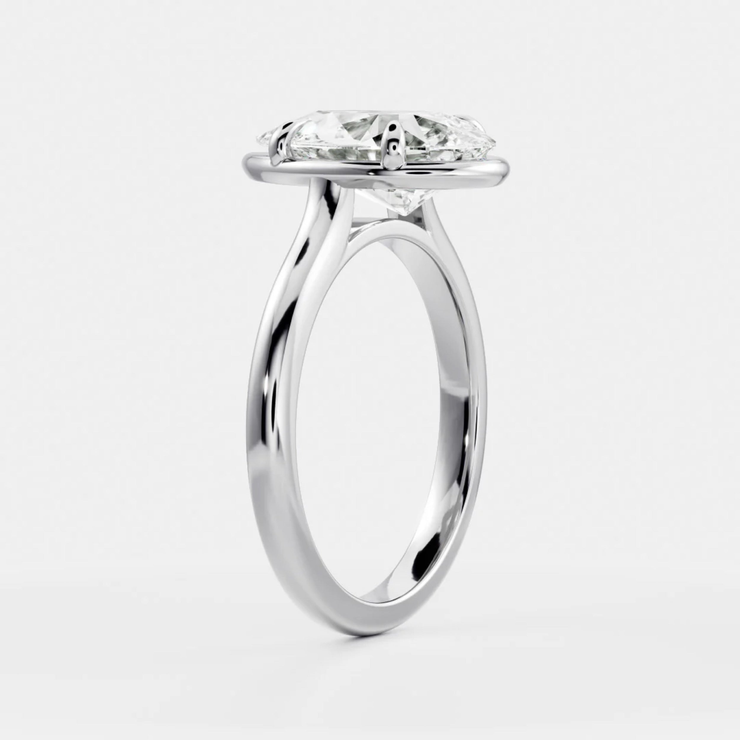 2.0 - 4.0 CT Pear Lab Grown Diamond Solitaire Engagement Ring