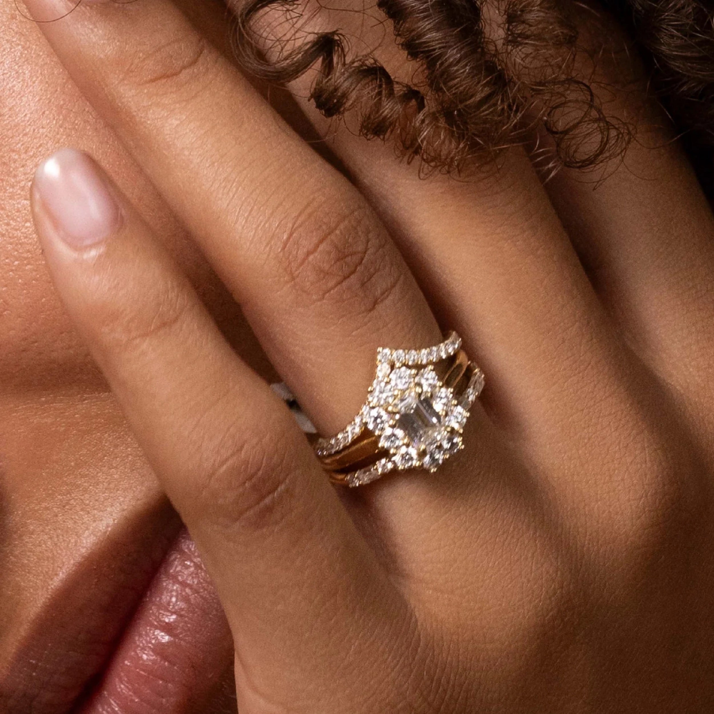 0.4 TCW Baguette & Round Lab Grown Diamond Half Eternity Wedding Band