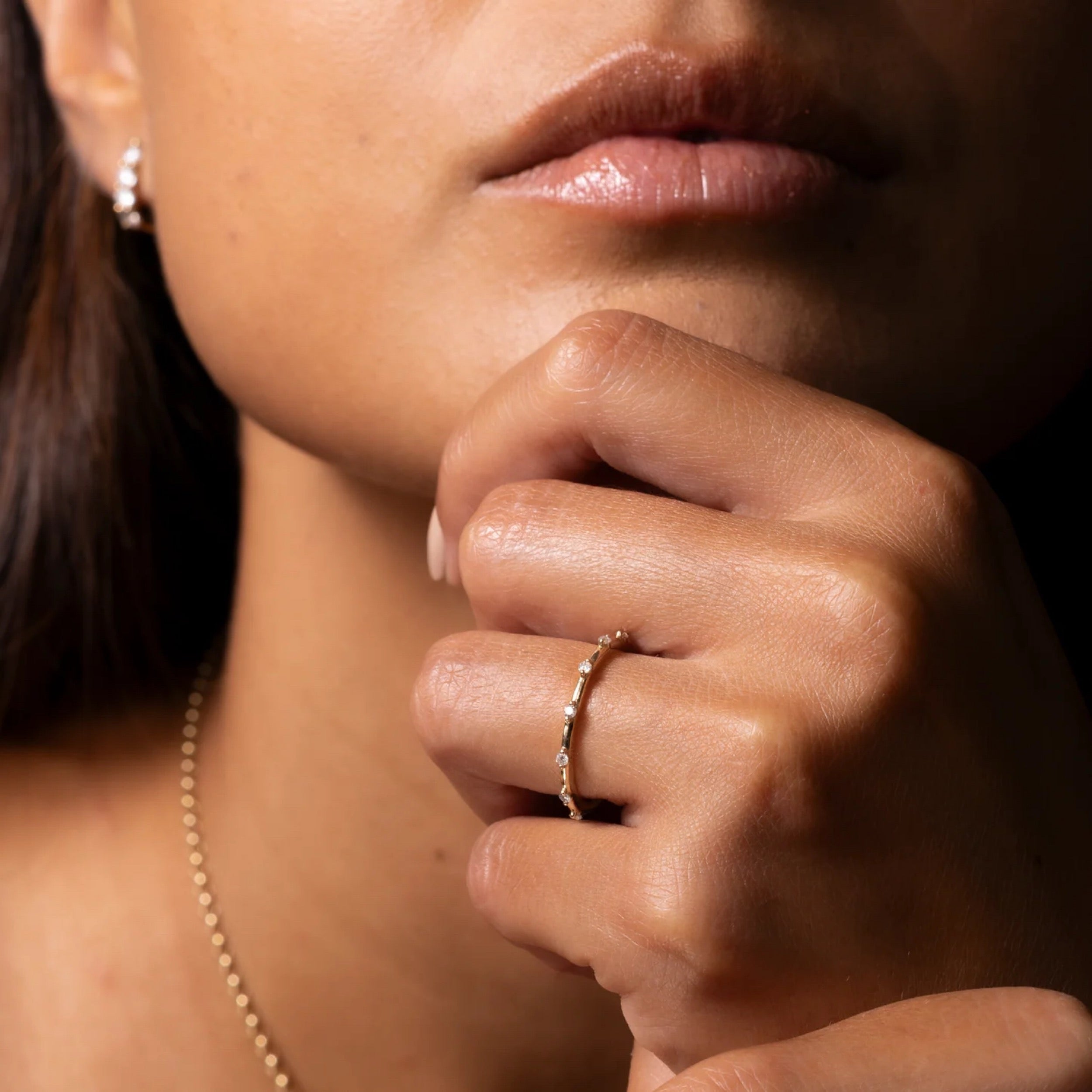 0.2 TCW Round Diamond Danity Wedding Band