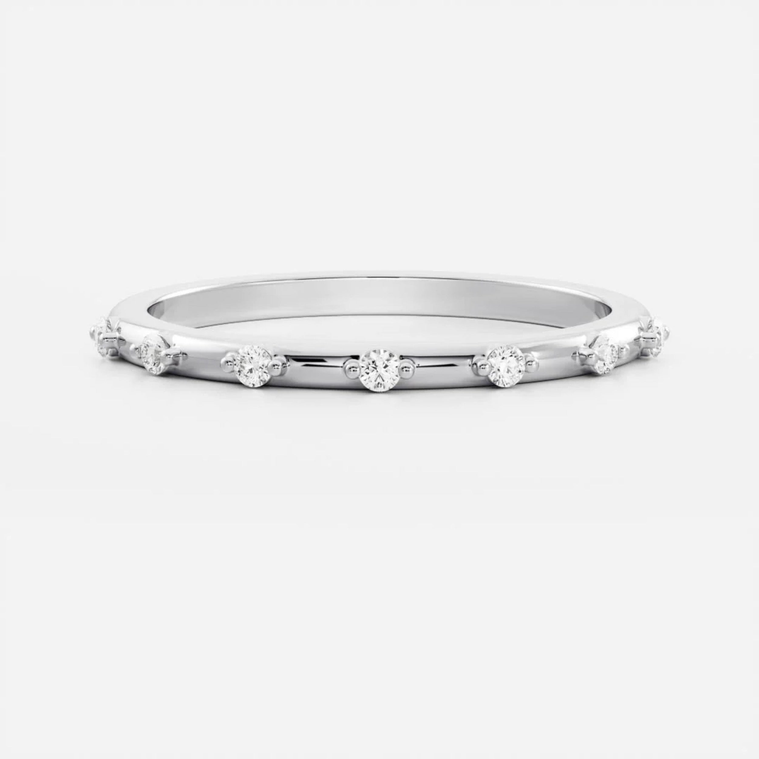 0.2 TCW Round Diamond Danity Wedding Band