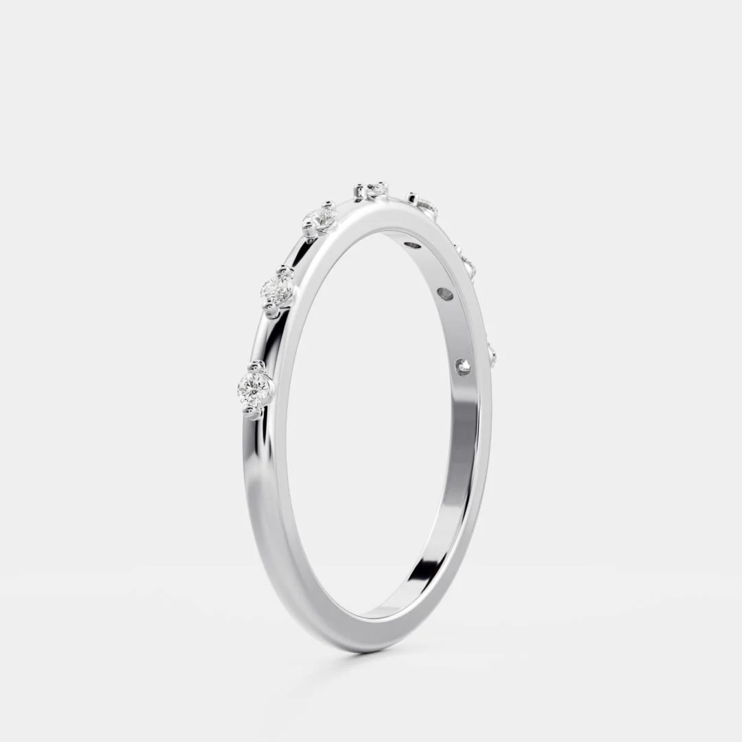 0.2 TCW Round Diamond Danity Wedding Band
