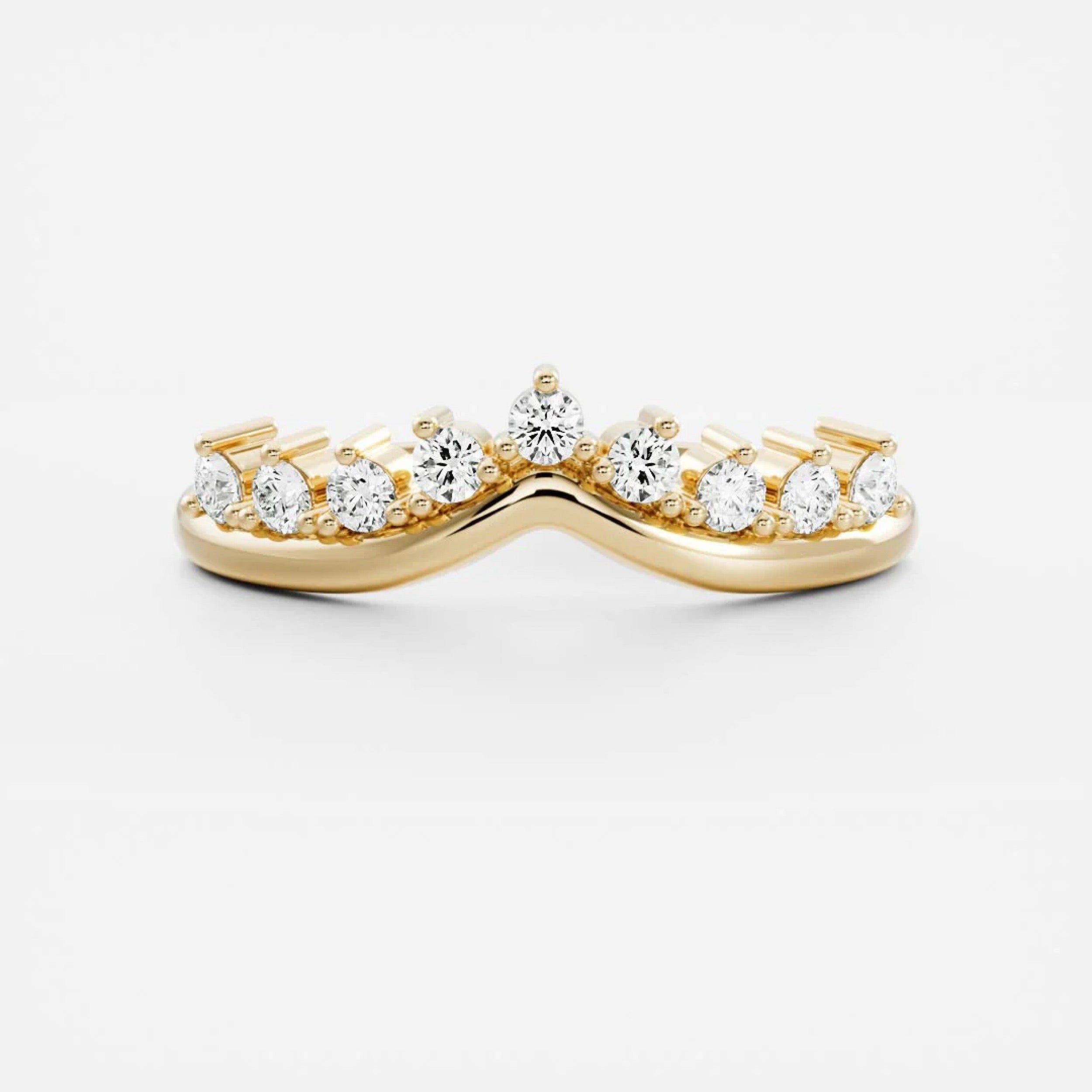 0.4 TCW Round Diamond Chevron Wedding Band