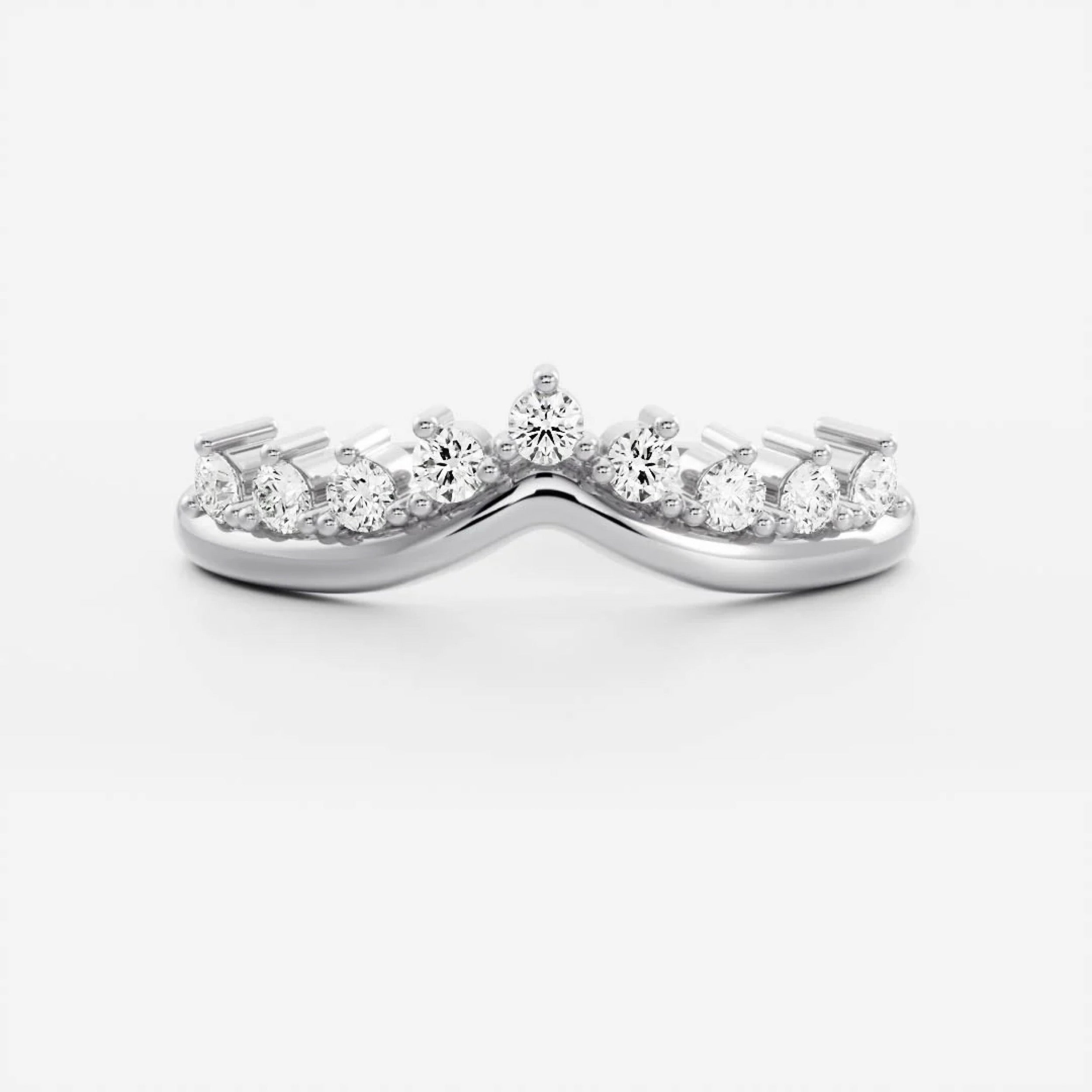 0.4 TCW Round Diamond Chevron Wedding Band