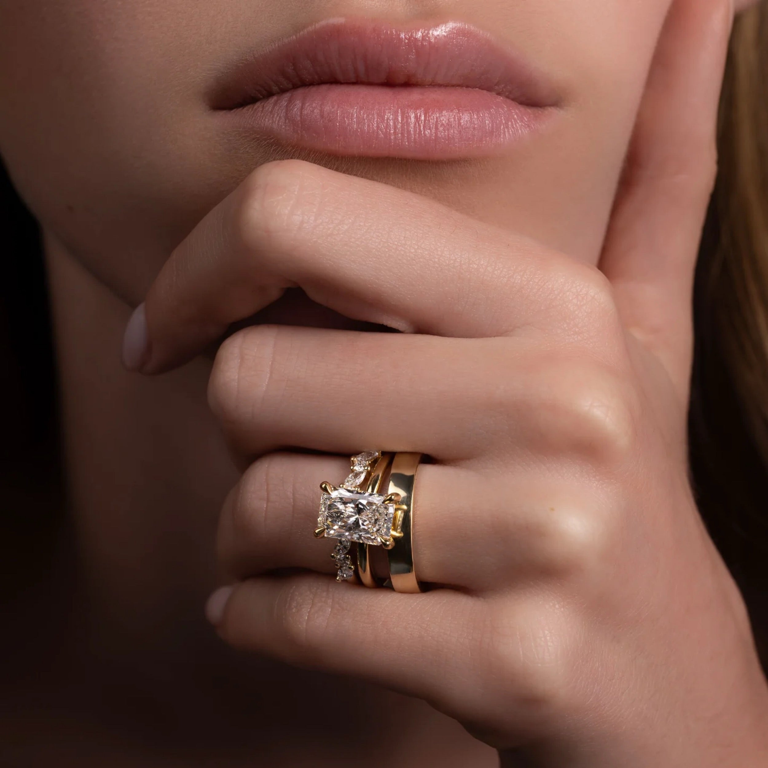 0.5 TCW Marquise & Round Diamond Pave Wedding Band