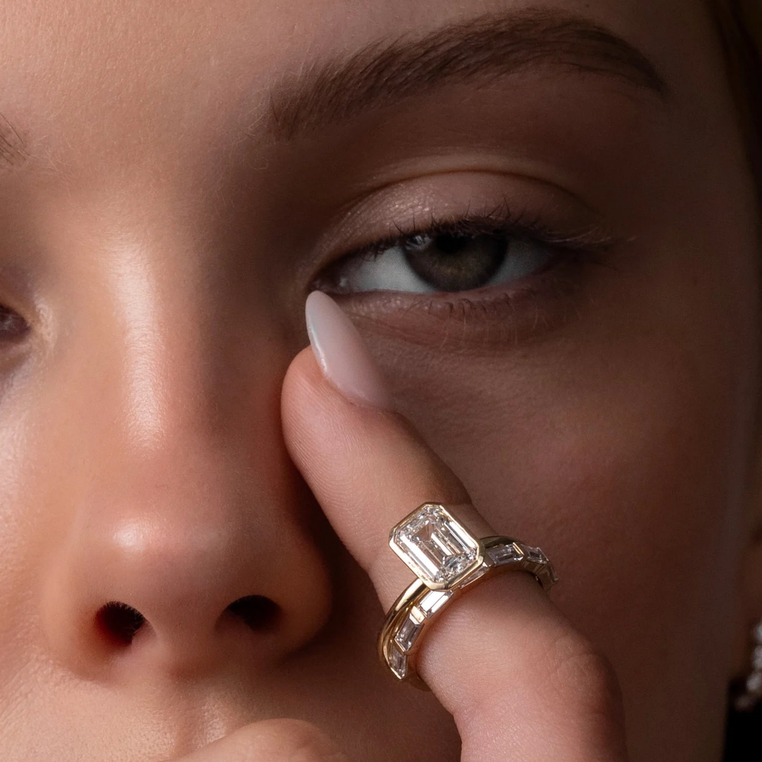 0.4 TCW Baguette Lab Grown Diamond Half Eternity Wedding Band