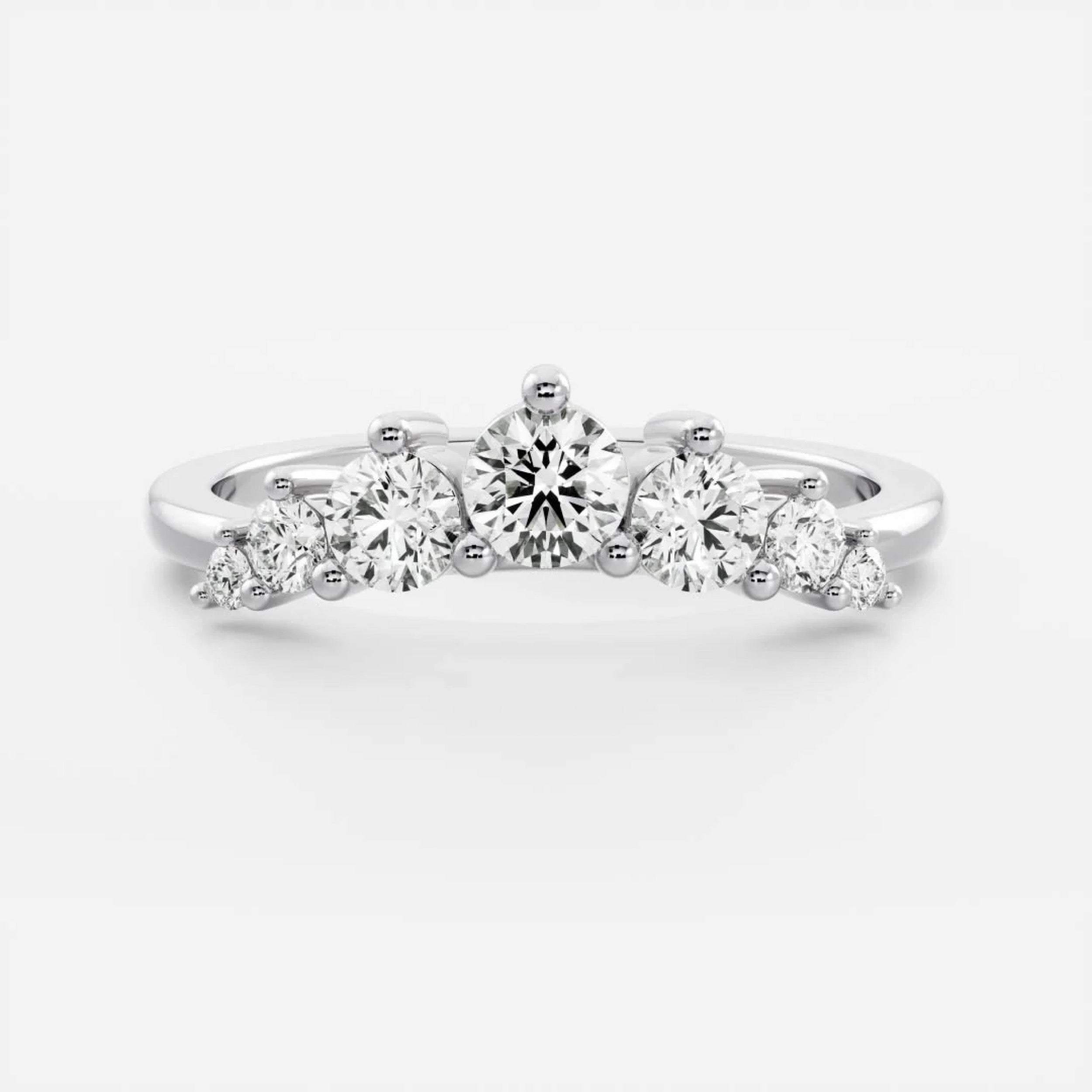 0.5 TCW Round Diamond Curved Wedding Band