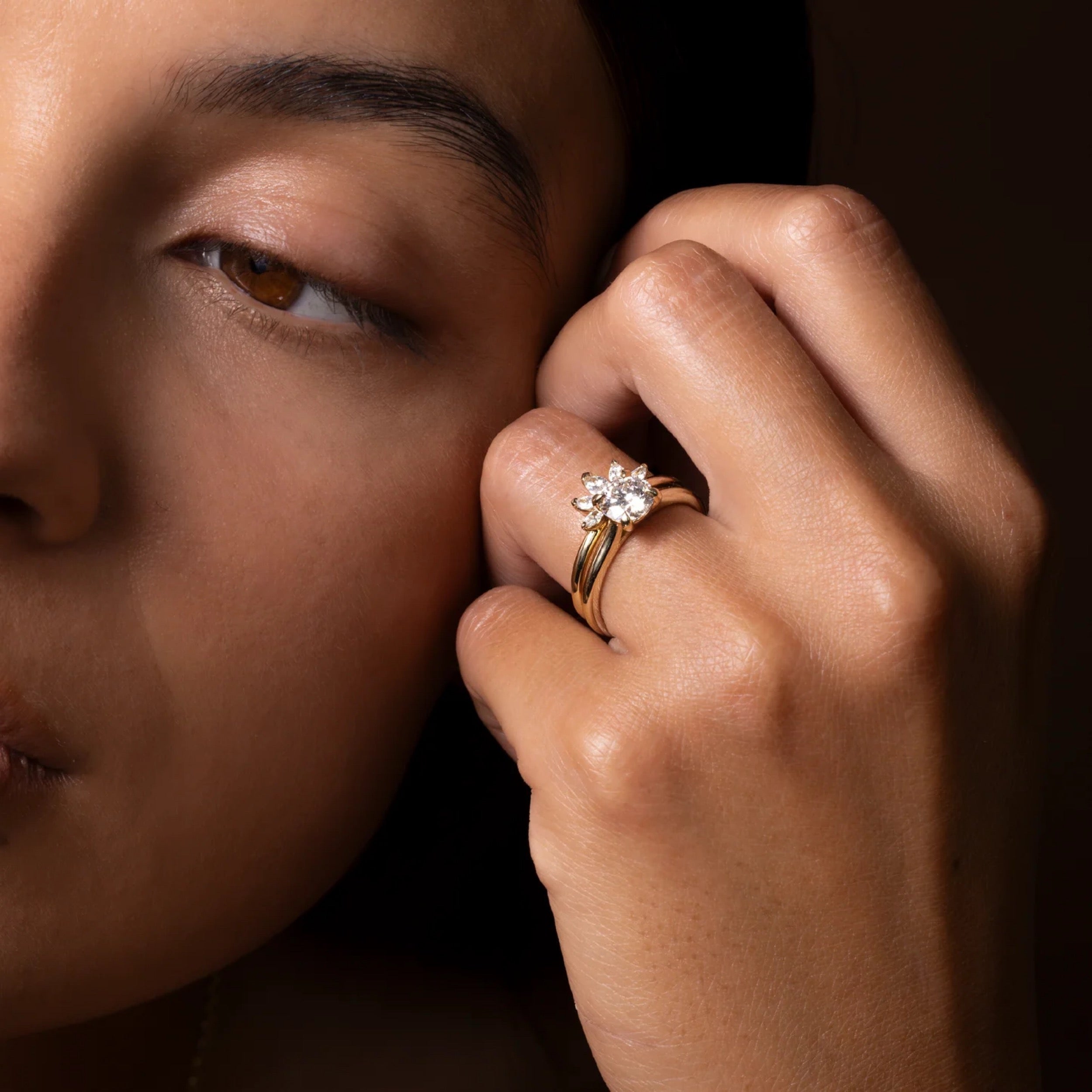 0.5 TCW Marquise Diamond Crown Wedding Band