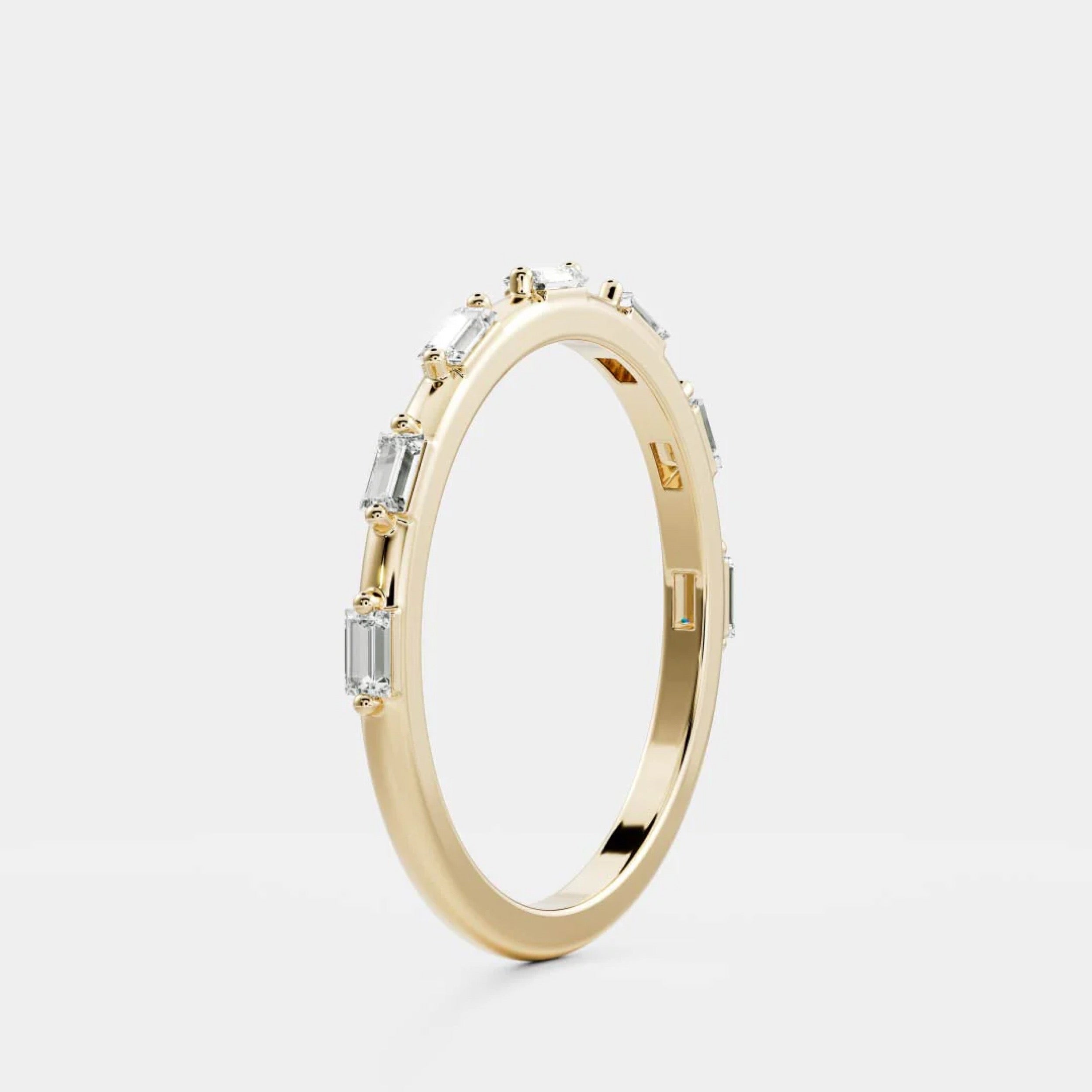 0.25 TCW Baguette Diamond Danity Wedding Band