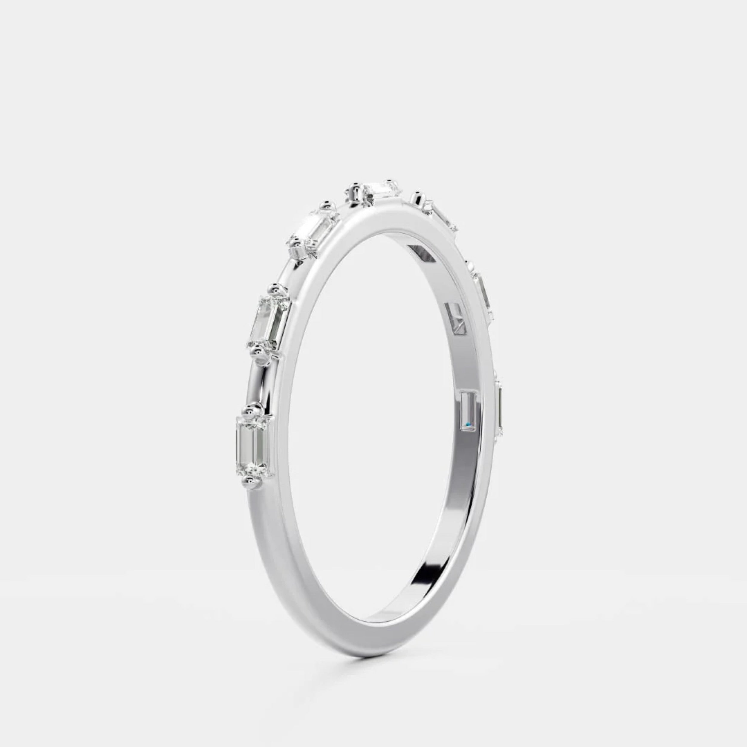 0.25 TCW Baguette Diamond Danity Wedding Band