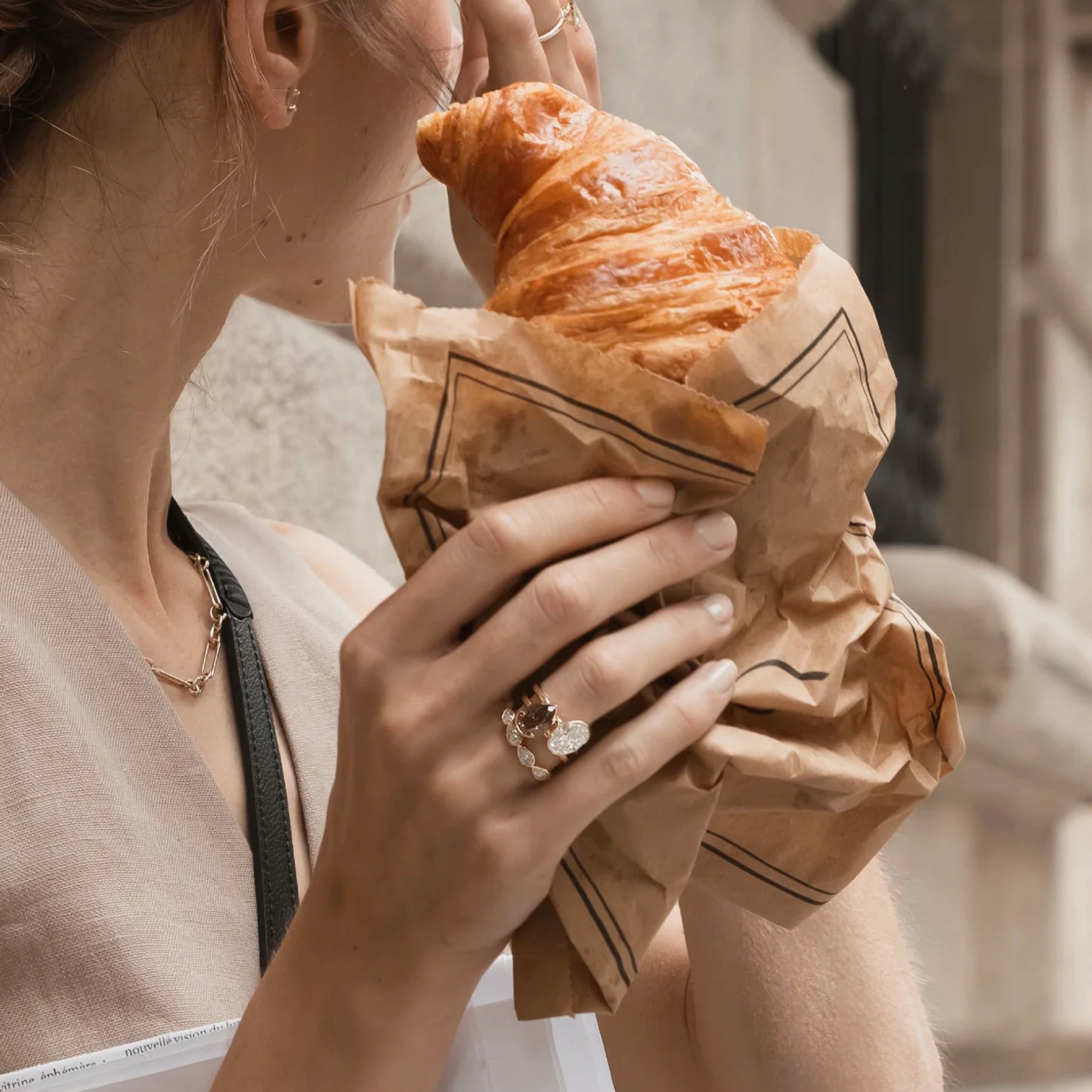 0.6 TCW Pear Diamond Horizontal Bezel Wedding Band