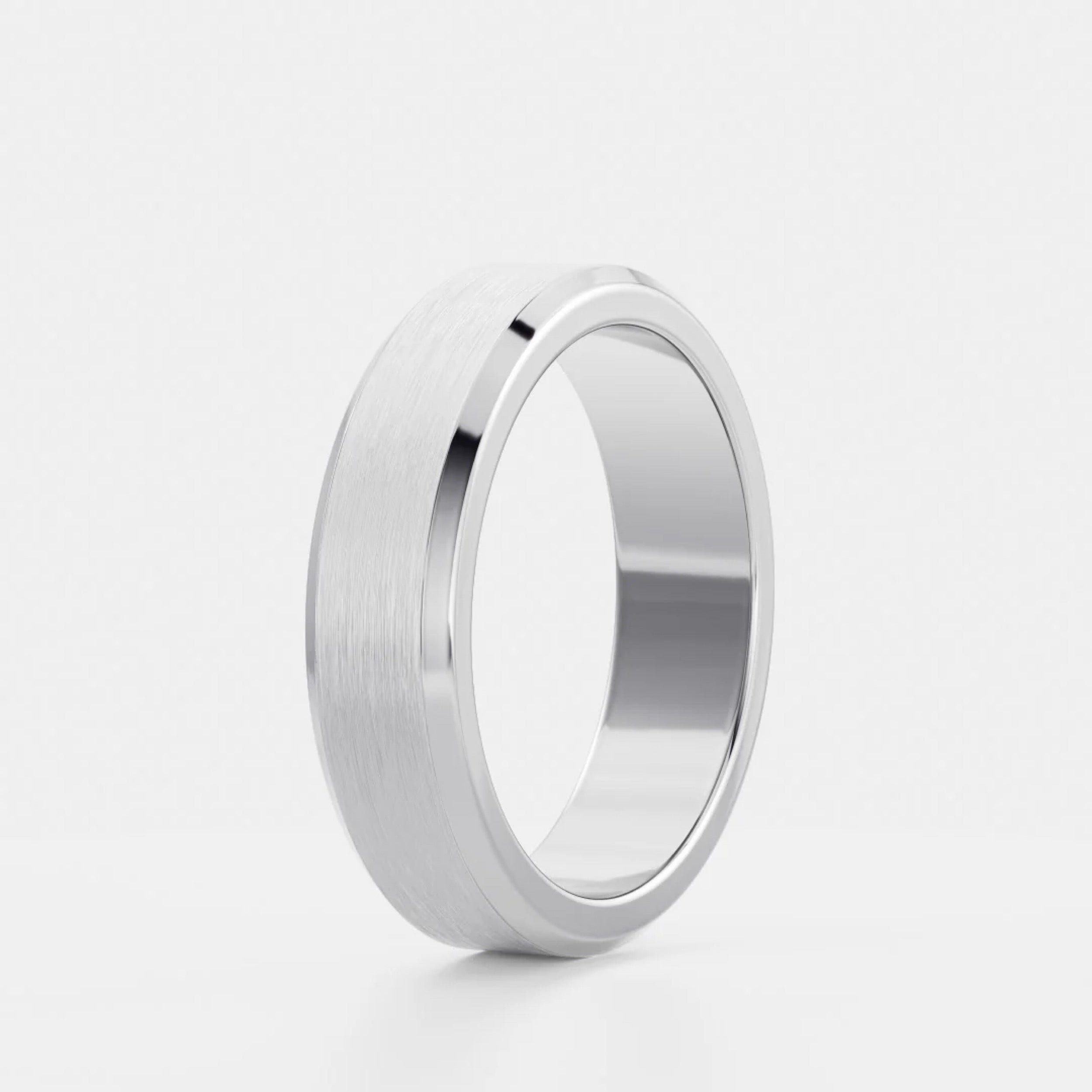 Men's Brushed Edge Wedding Band