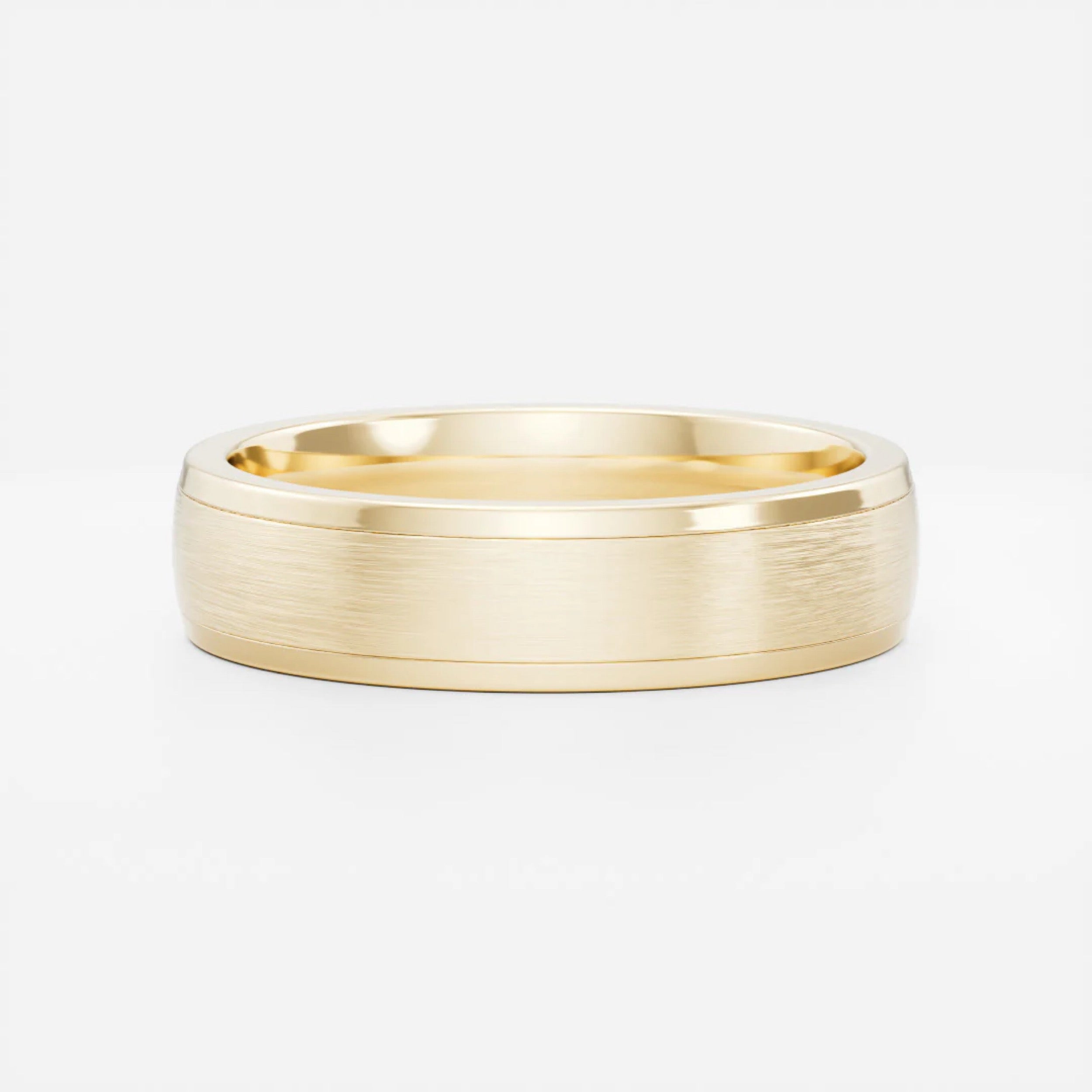 Men's Brushed Finish Polish Edge Wedding Band