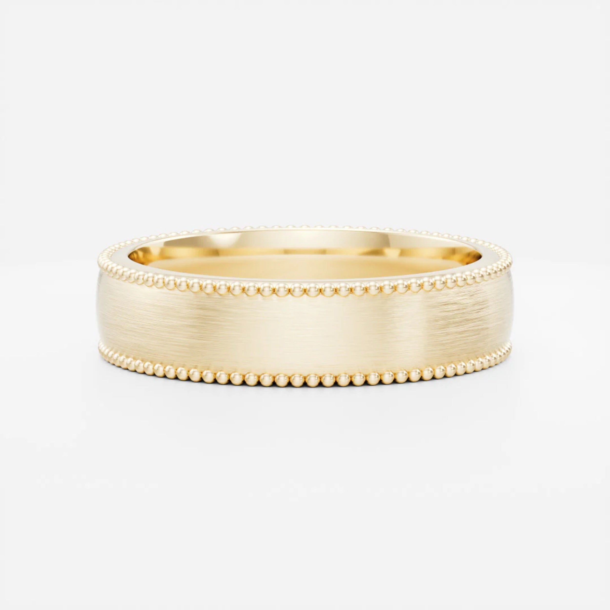 Men's Brushed Milgrain Wedding Band