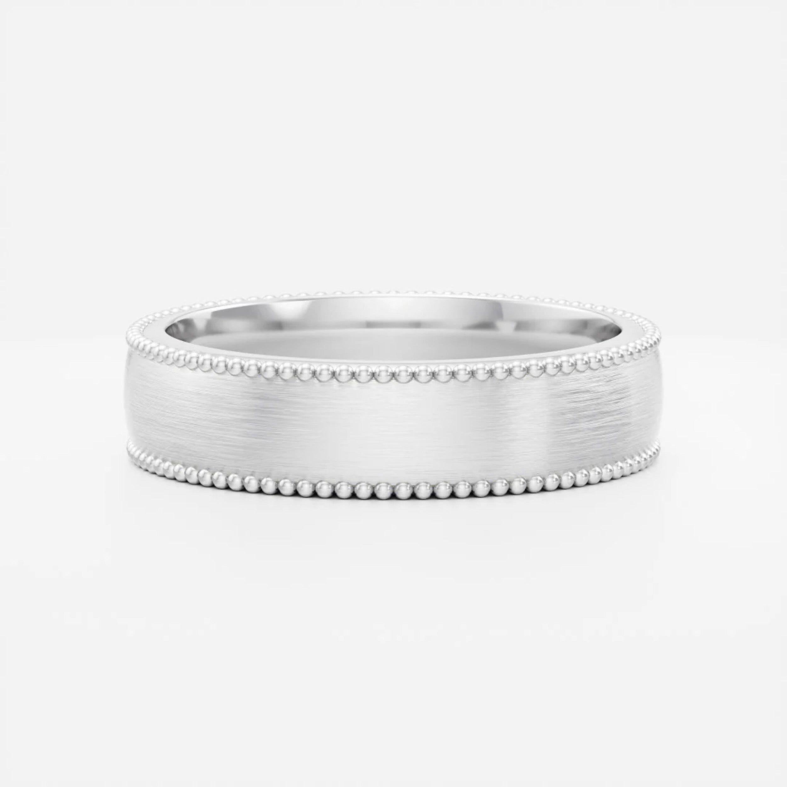 Men's Brushed Milgrain Wedding Band