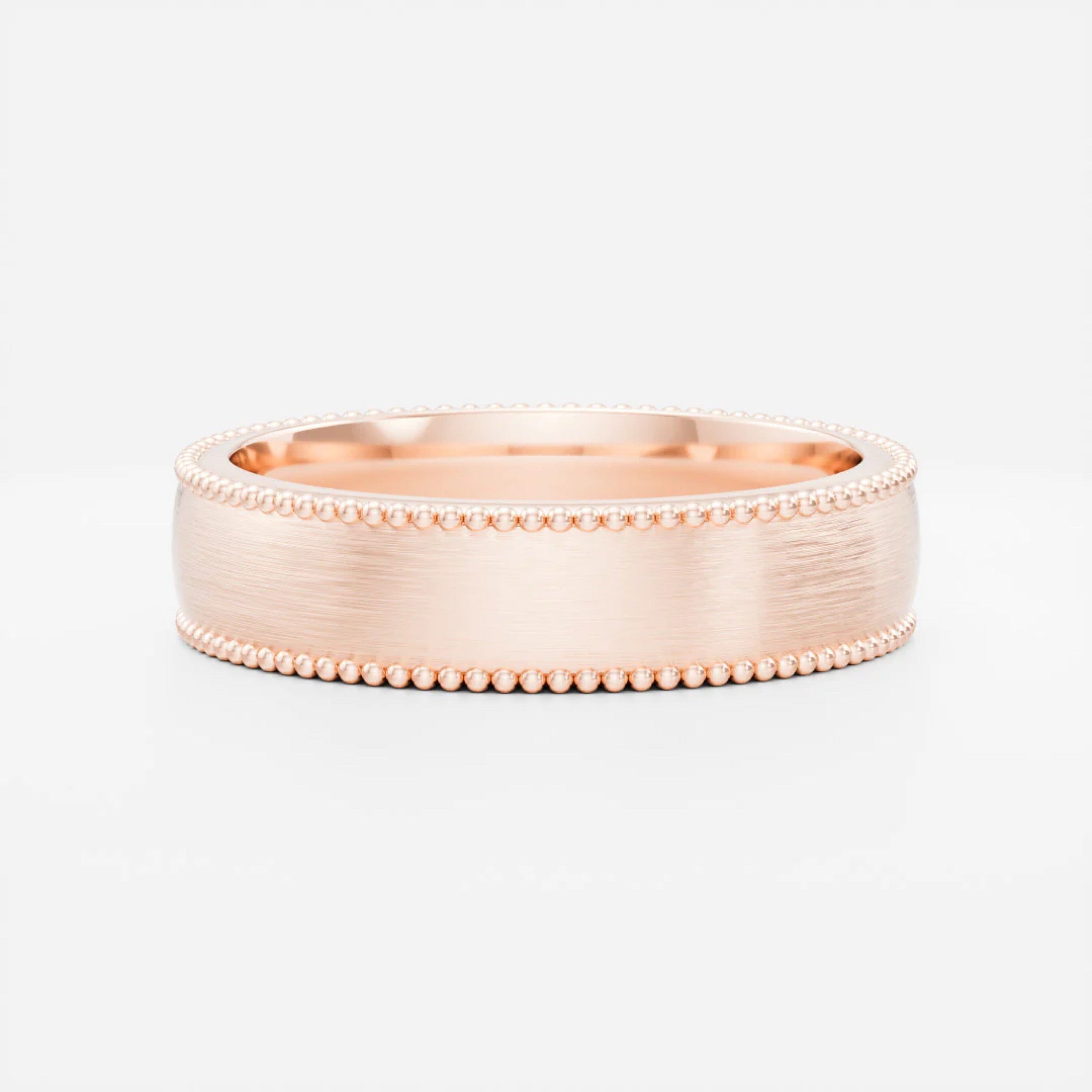 Men's Brushed Milgrain Wedding Band