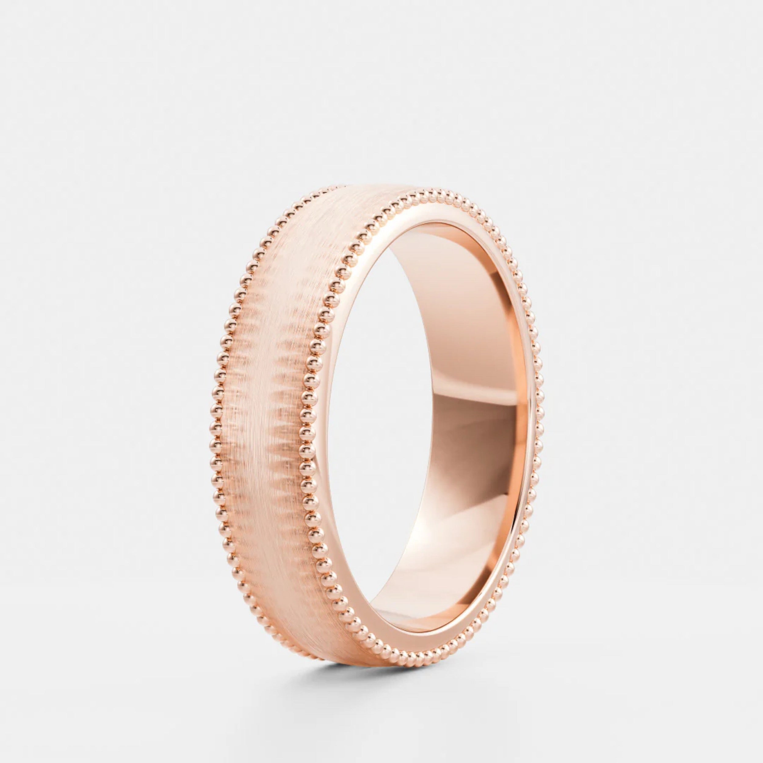 Men's Brushed Milgrain Wedding Band