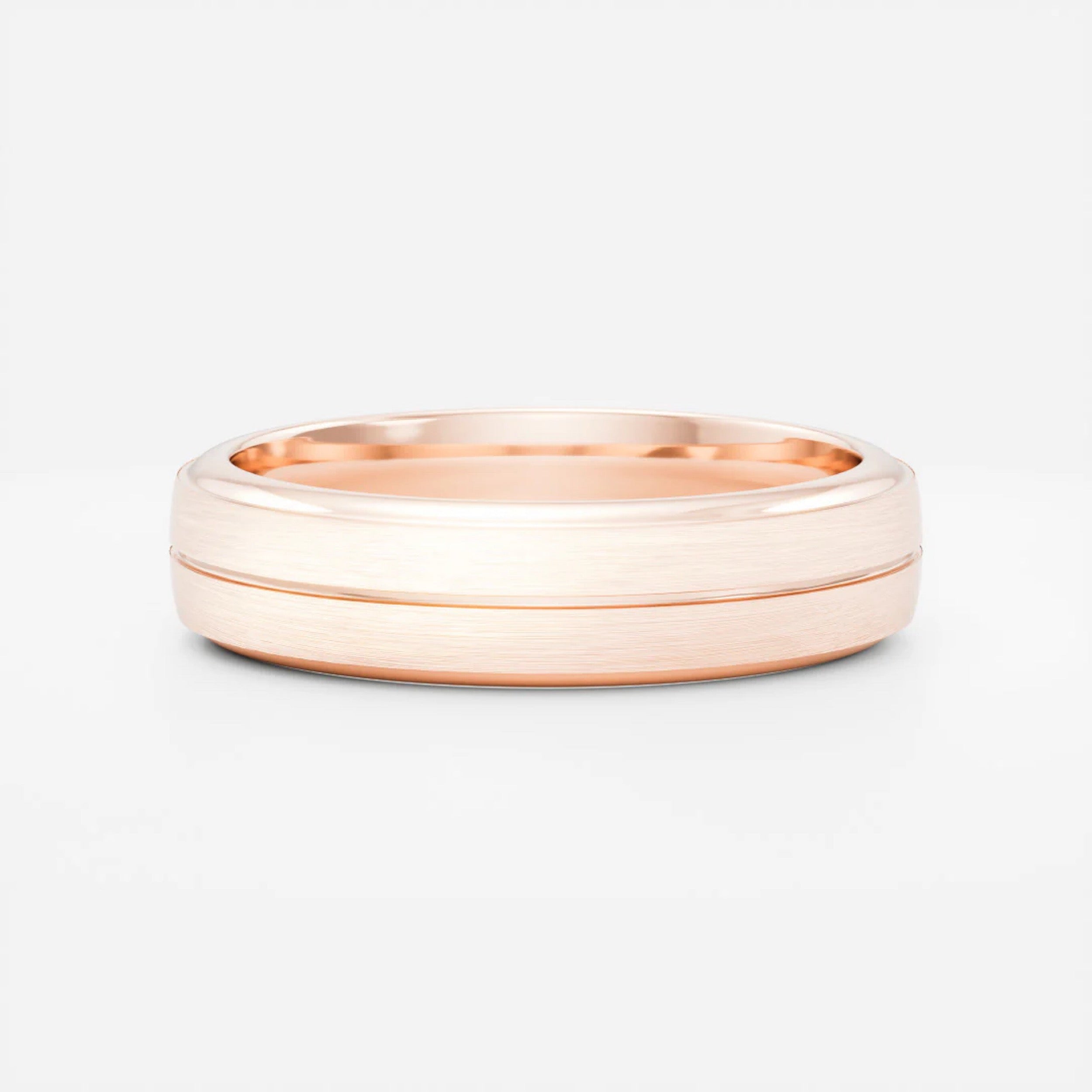 Men's Brushed Single Grooved Wedding Band