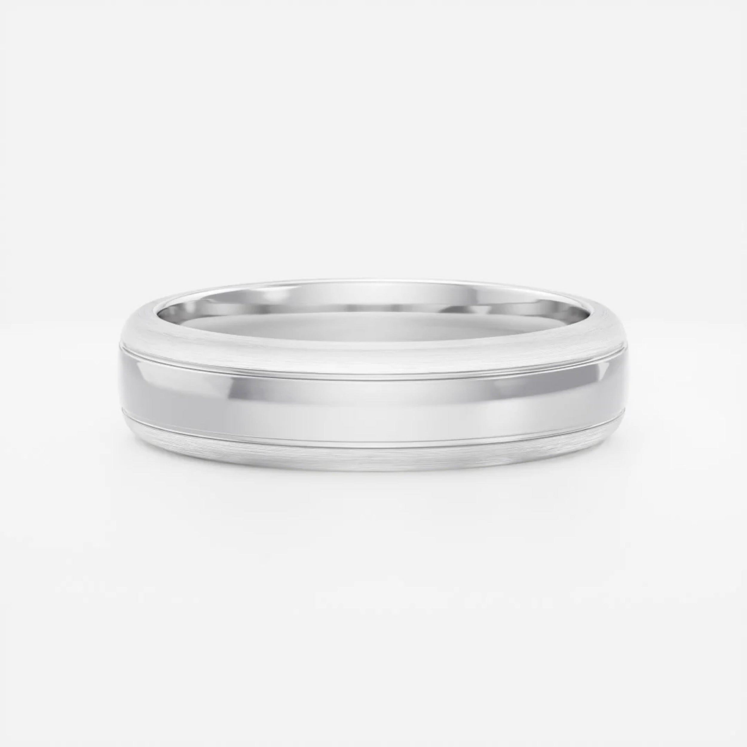 Men's Brushed Step Edge Wedding Band