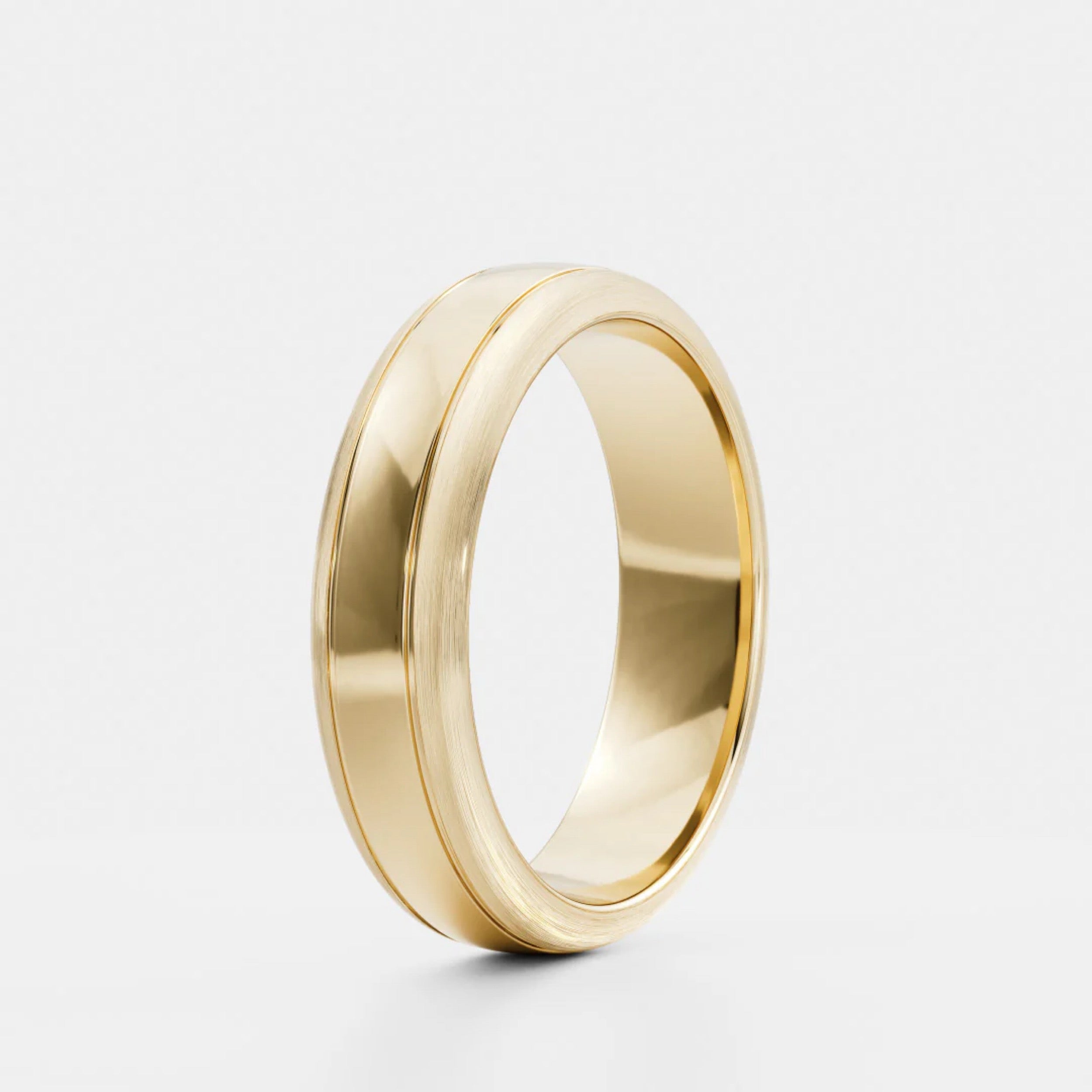 Men's Brushed Step Edge Wedding Band