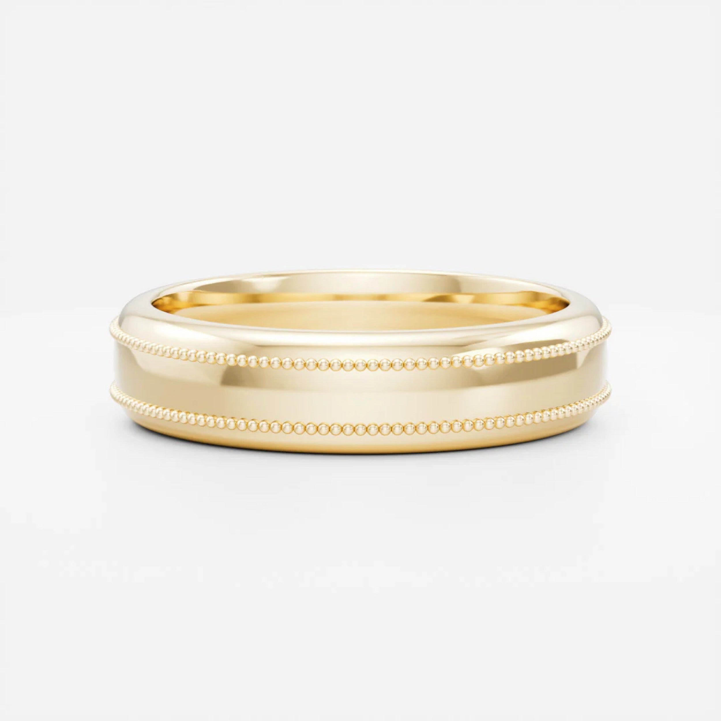 Men's Brushed Milgrain Wedding Band
