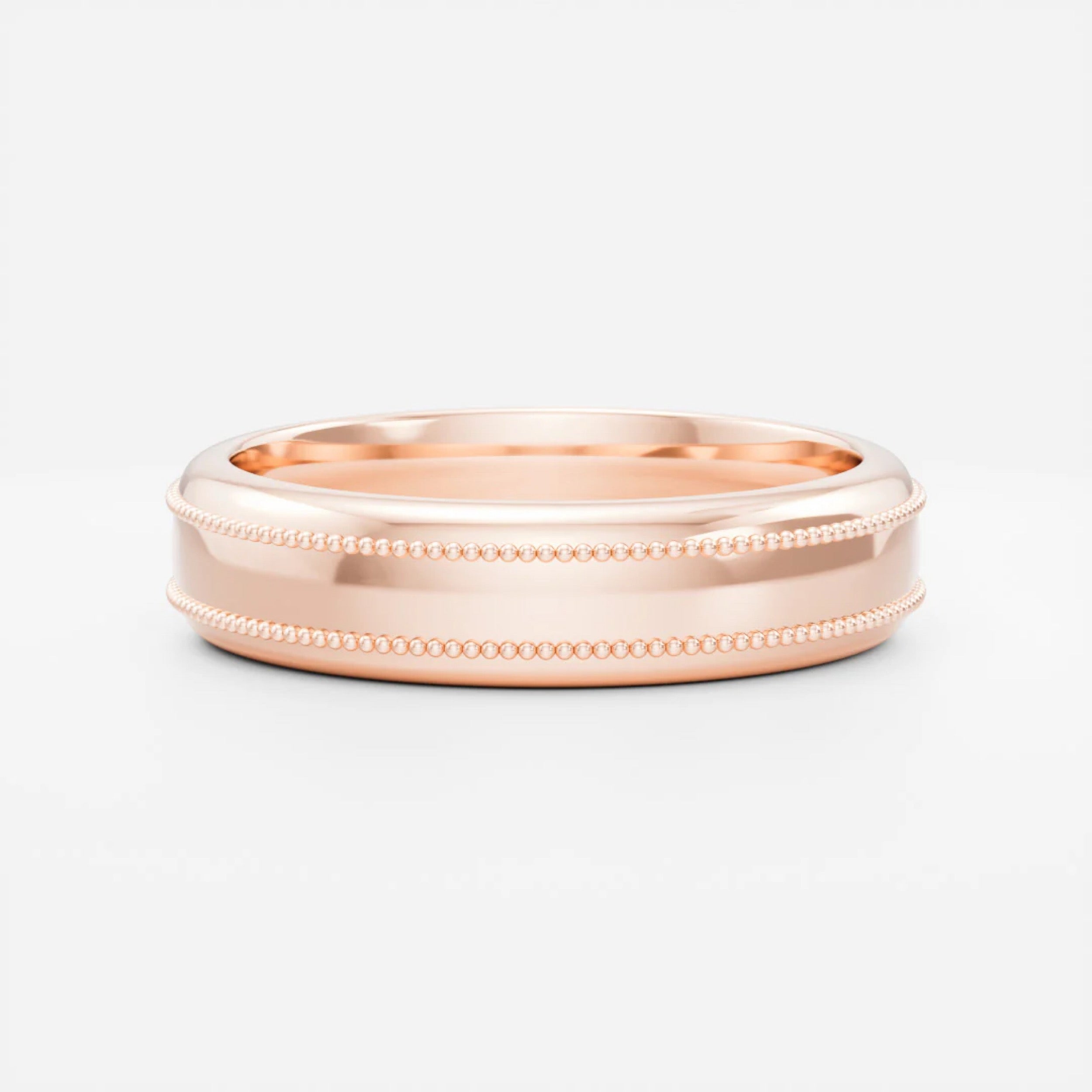 Men's Brushed Milgrain Wedding Band