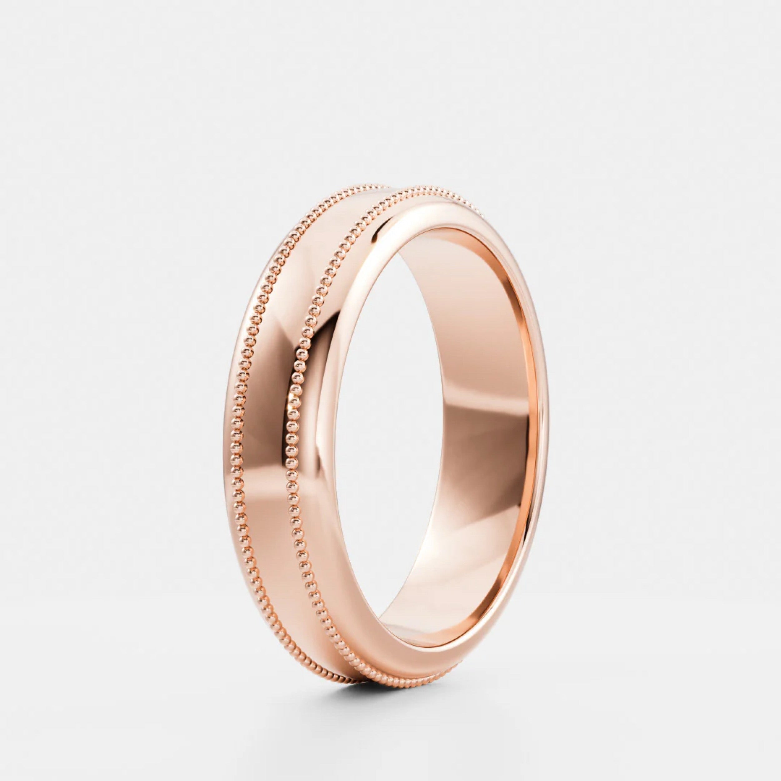 Men's Brushed Milgrain Wedding Band