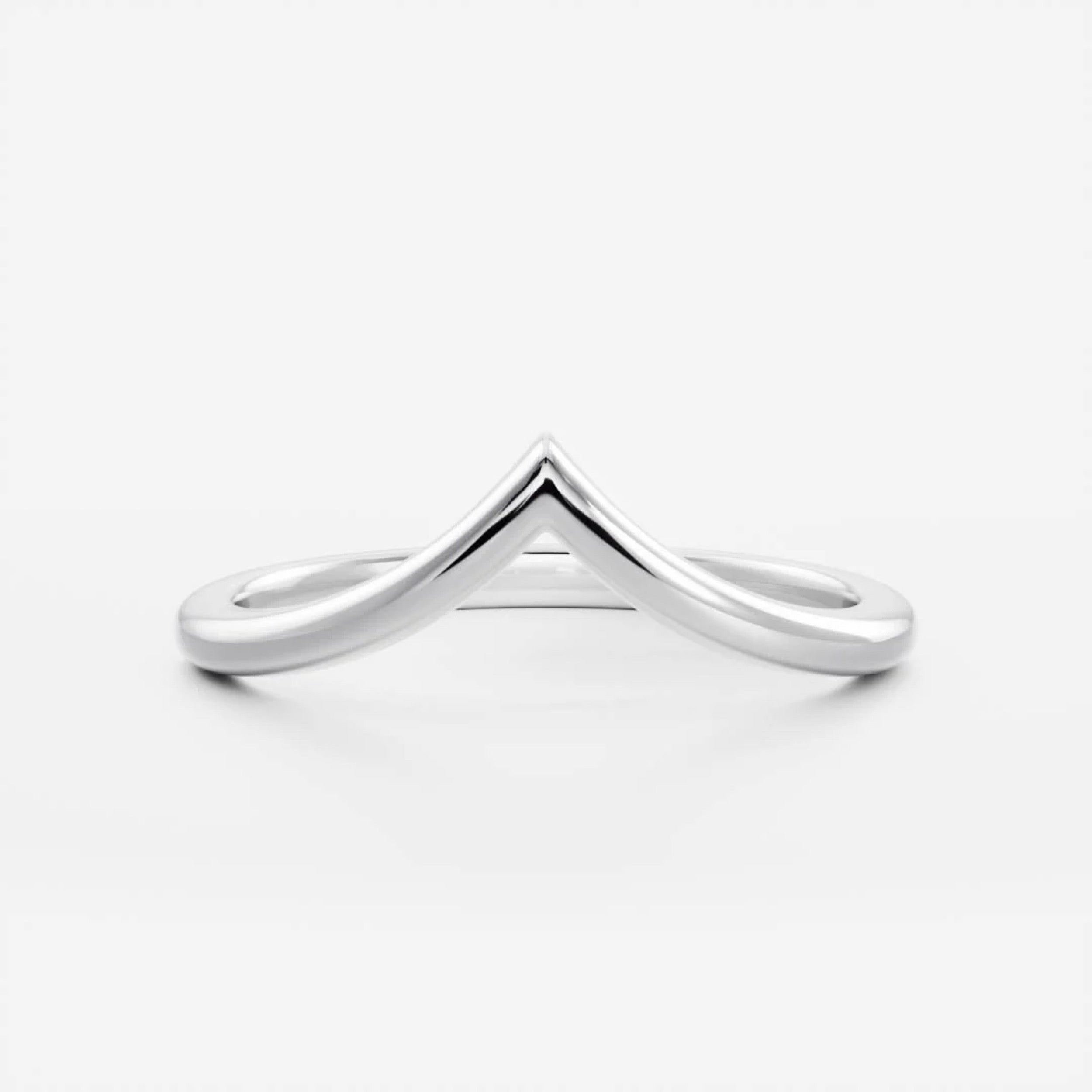Classic Plain Chevron Wedding Band