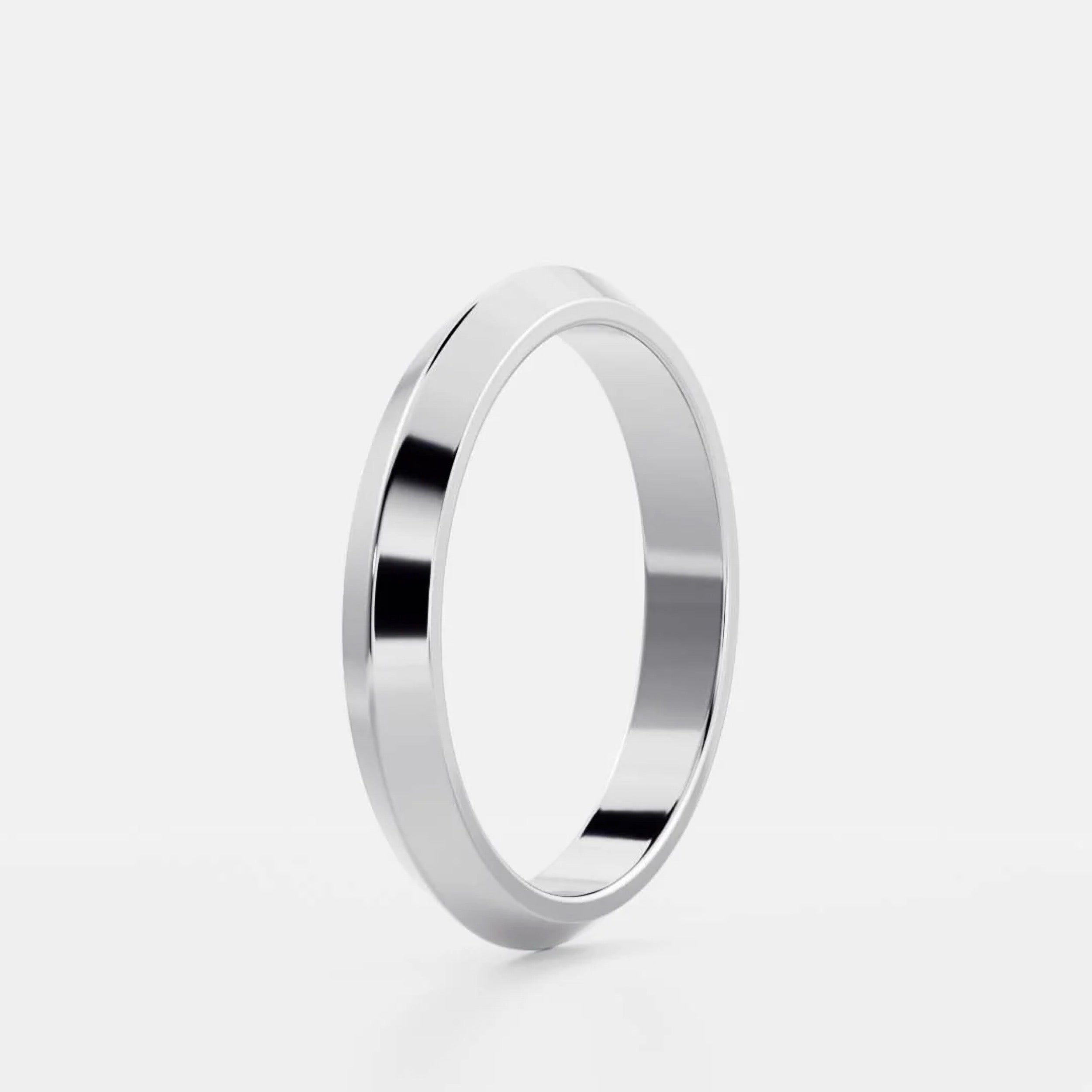 Classic Plain Knife Edge Wedding Band