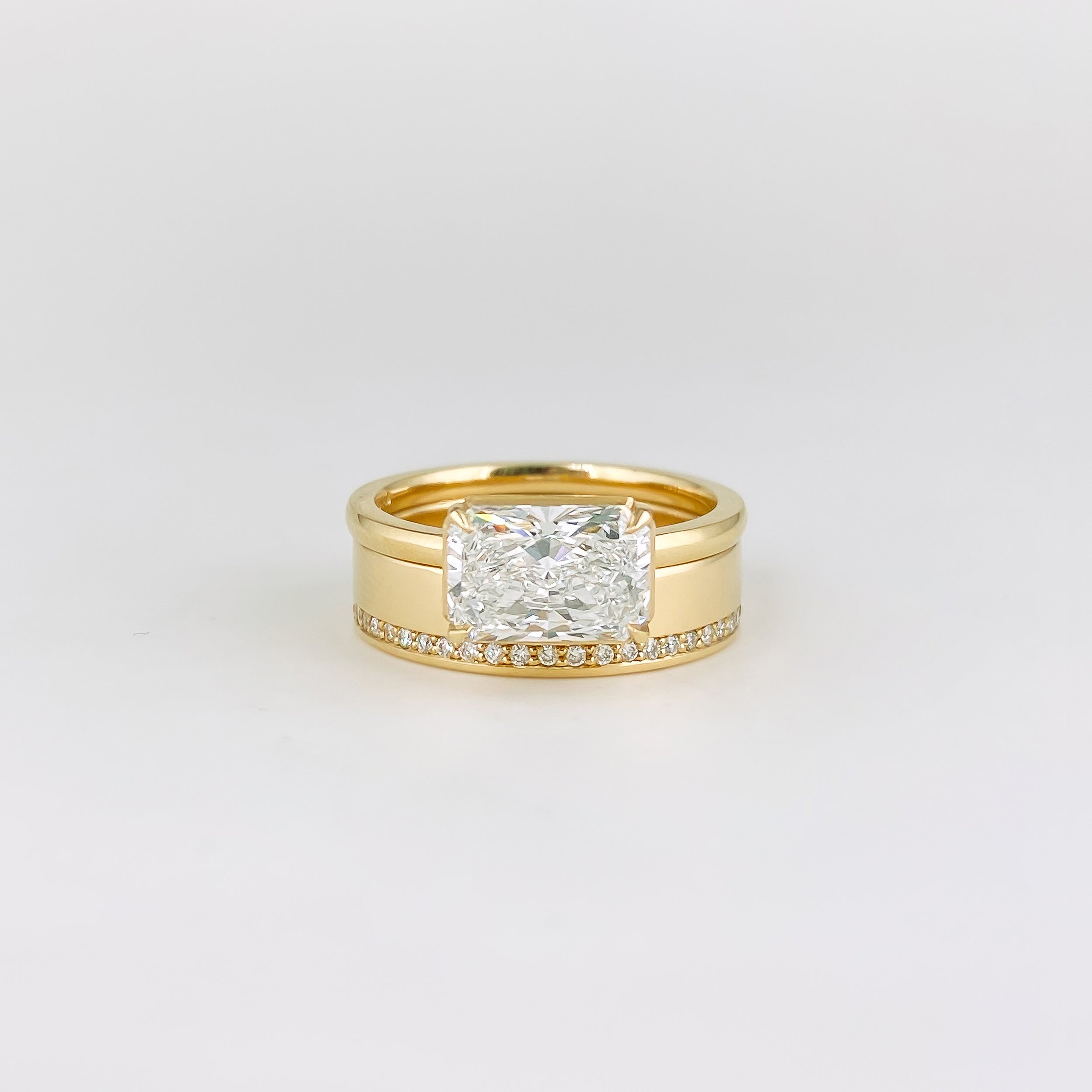 0.10 TCW Round Lab Grown Diamond Contour Wedding Band
